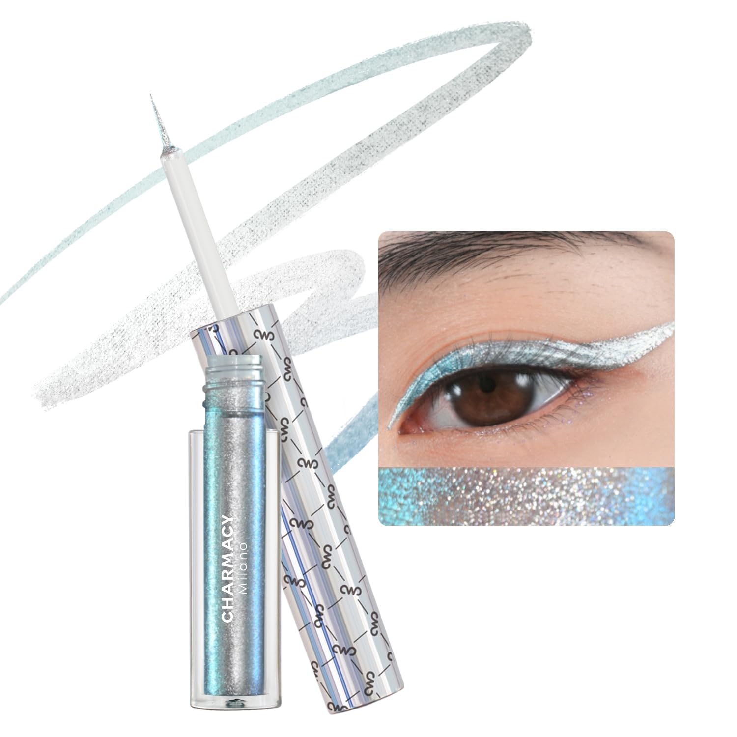 Charmacy Chameleon Liquid Eyeliner, Liquid Glitter Eyeliner, Highly Pigmented, Metallic Multicolor Shifting Waterproof Eyeliner,