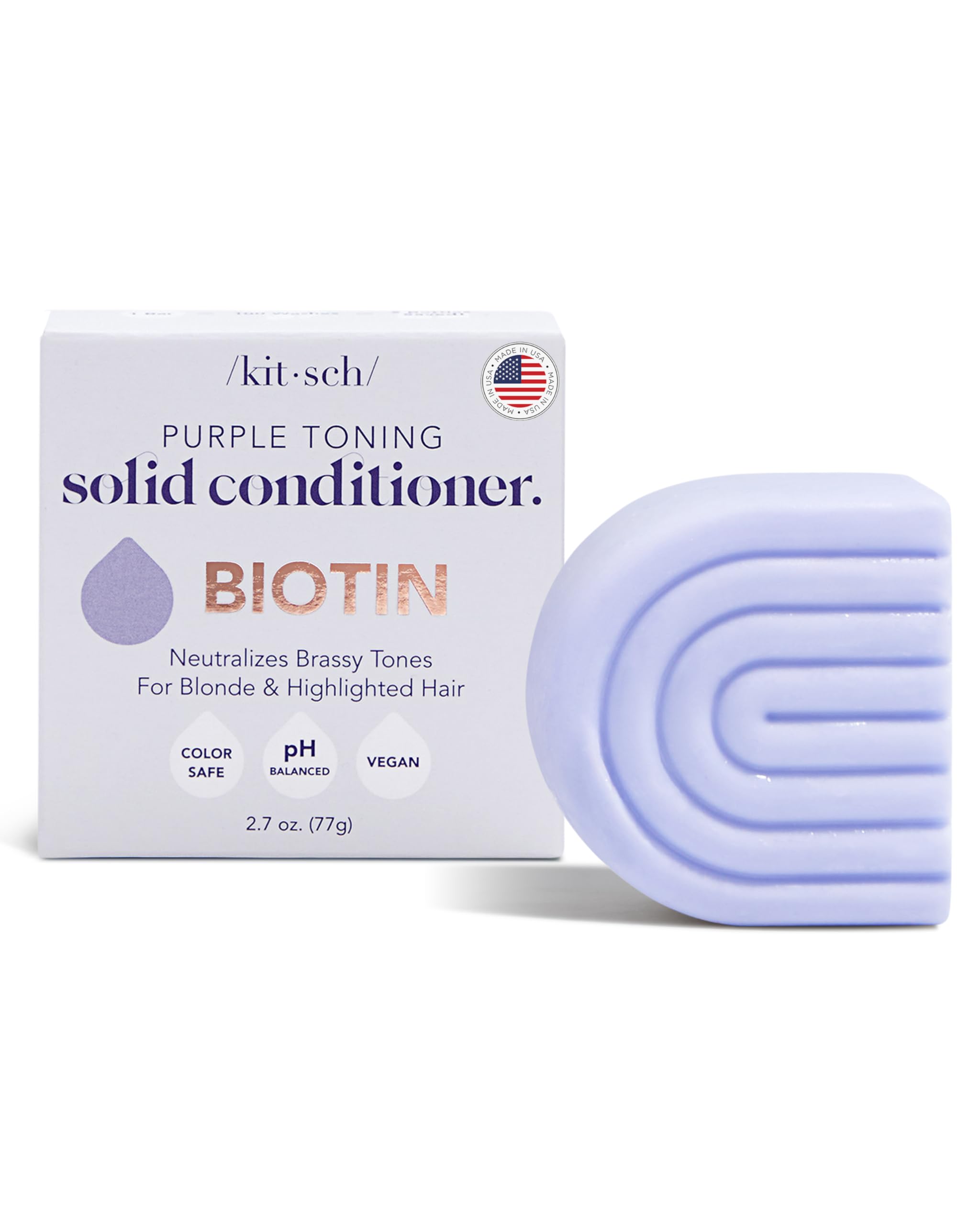 Kitsch Purple Conditioner Bar For Blonde, Grey & White Hair  Made In Us  Holiday Gift  Toning Purple Bar Conditioner For Hair  F