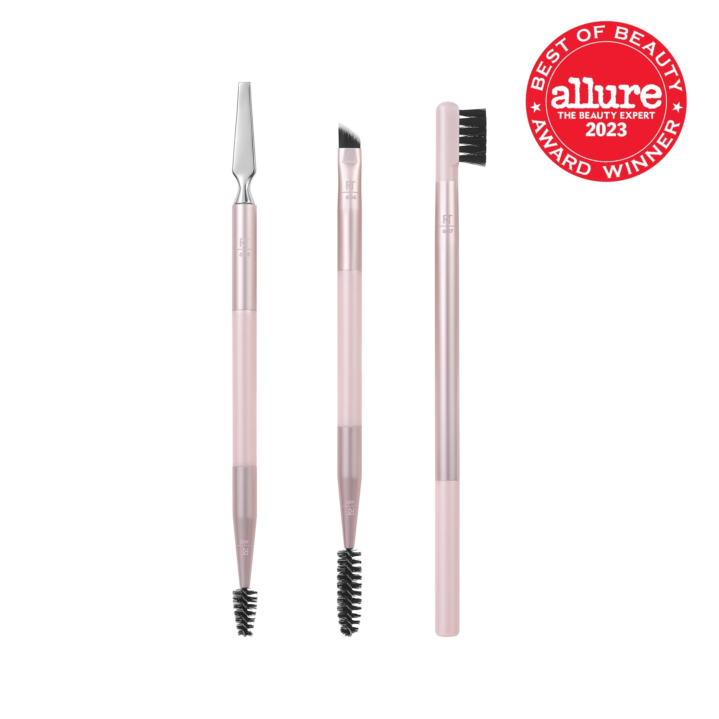 Real Techniques Brow Styling Set, For Lifting Brows, Fill & Style, Dual-Ended Makeup Brushes, Full Kit For Eyebrows, Get Full, L