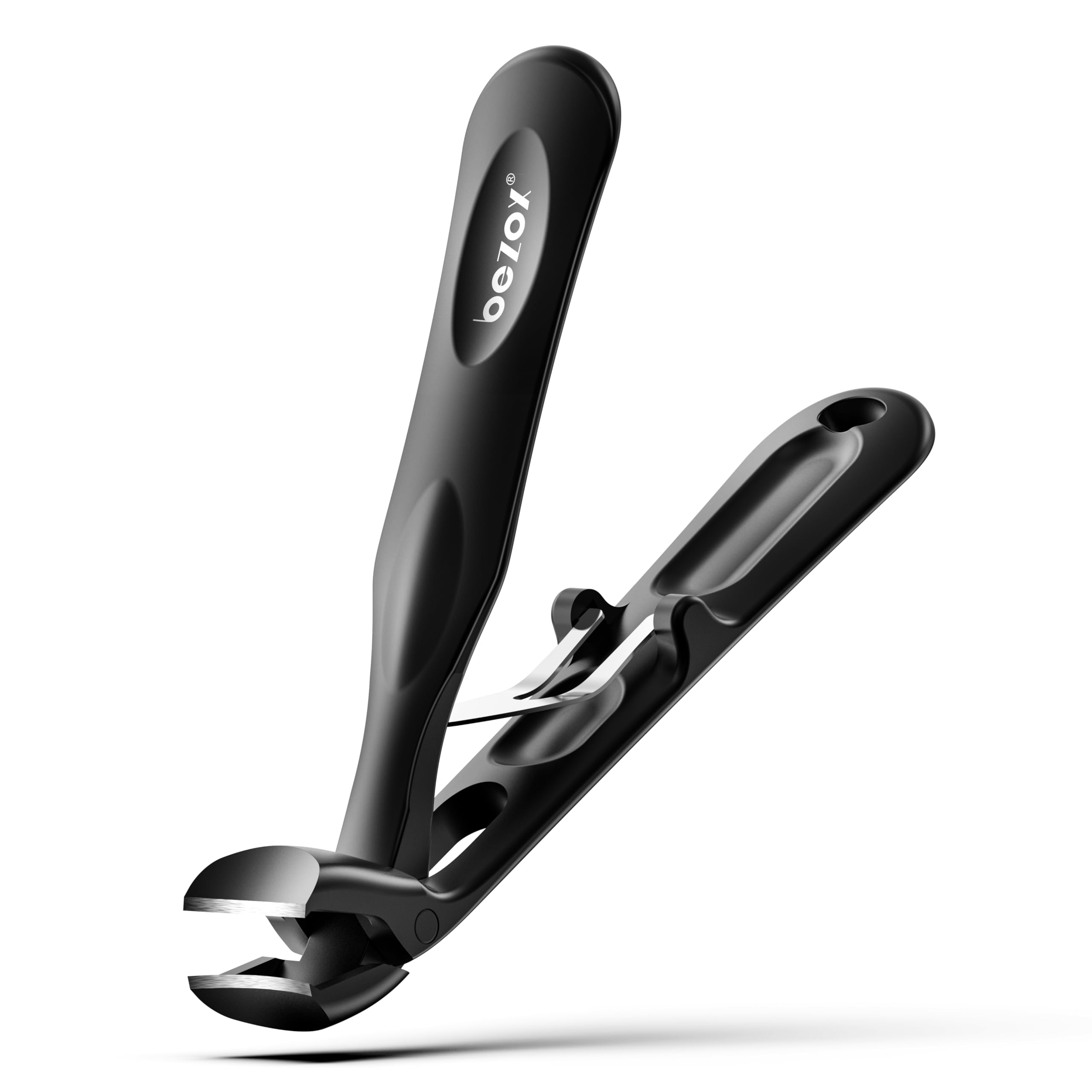 BEZOX Angled Toenail Clippers for Thick Toenails - Long Handle Toe Nail Clippers for Thick Nails for Seniors, Wide Jaw & Heavy-D