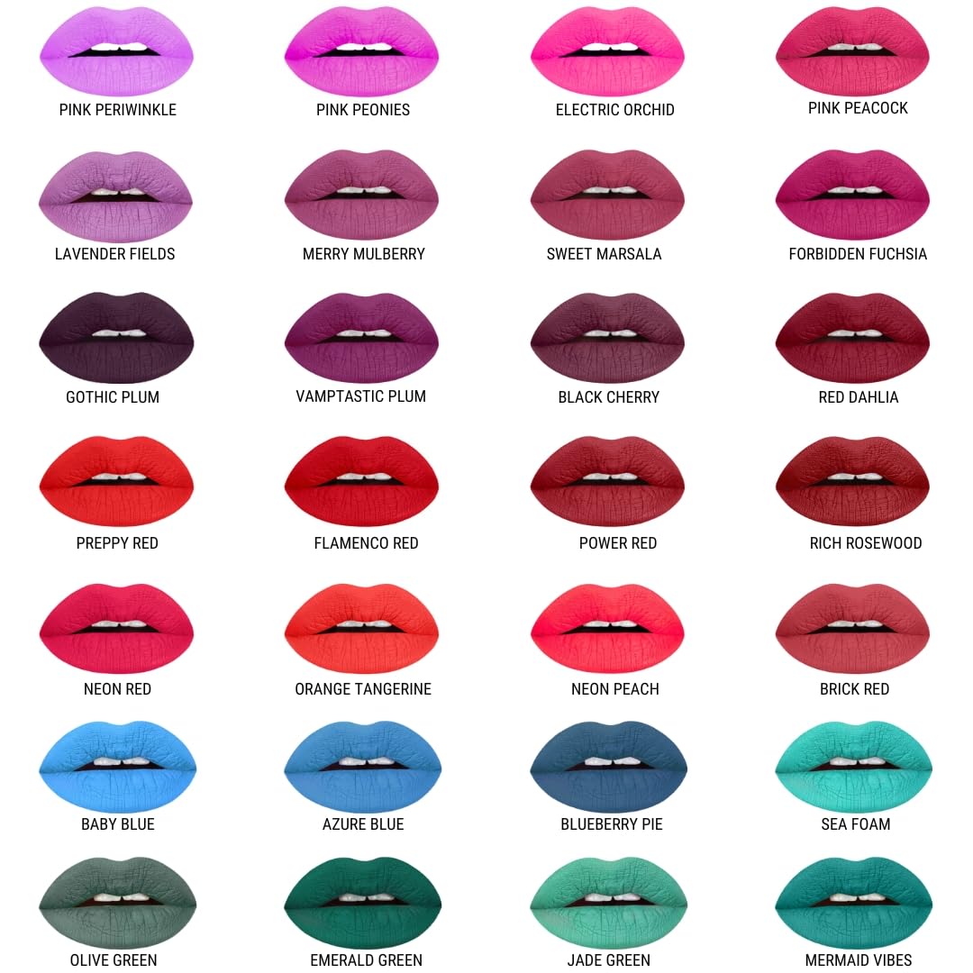 Aromi Matte Liquid Lipstick | Long-Lasting, Dark Red, Maroon Lip Color With Blue Undertones, Smudge Proof, Waterproof, Vegan Mak
