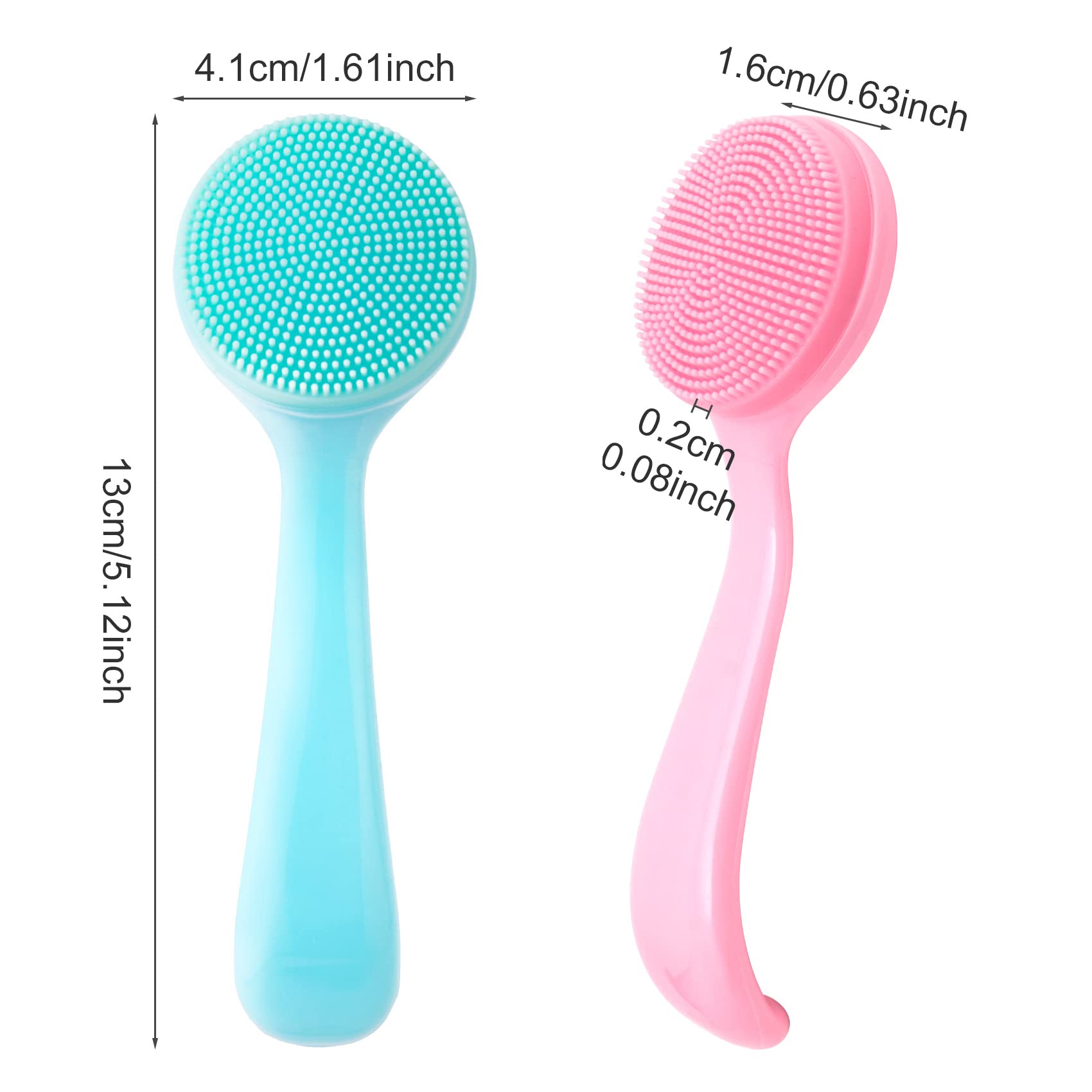 Hinzic 4 Pack Silicone Manual Facial Cleansing Brush, Skin Friendly Waterproof Face Cleaning Scrubber Exfoliator Cleanser For Bl