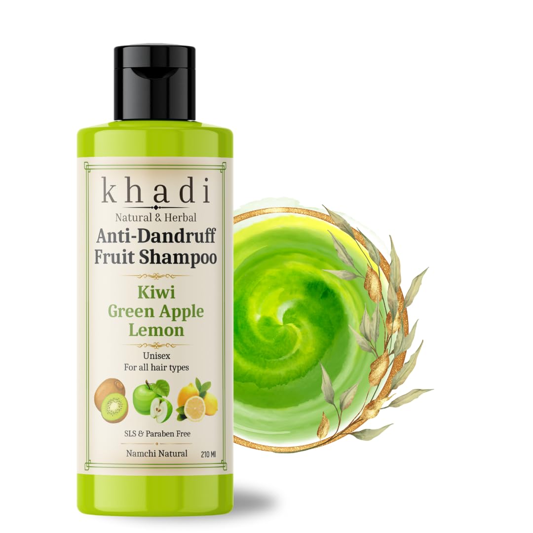 Khadi Kiwi, Green Apple & Lemon Fruit Shampoo | Best For Anti Dandruff | Hydrates Hair & Adds Shine | For Dry & Dehydrated Hair 