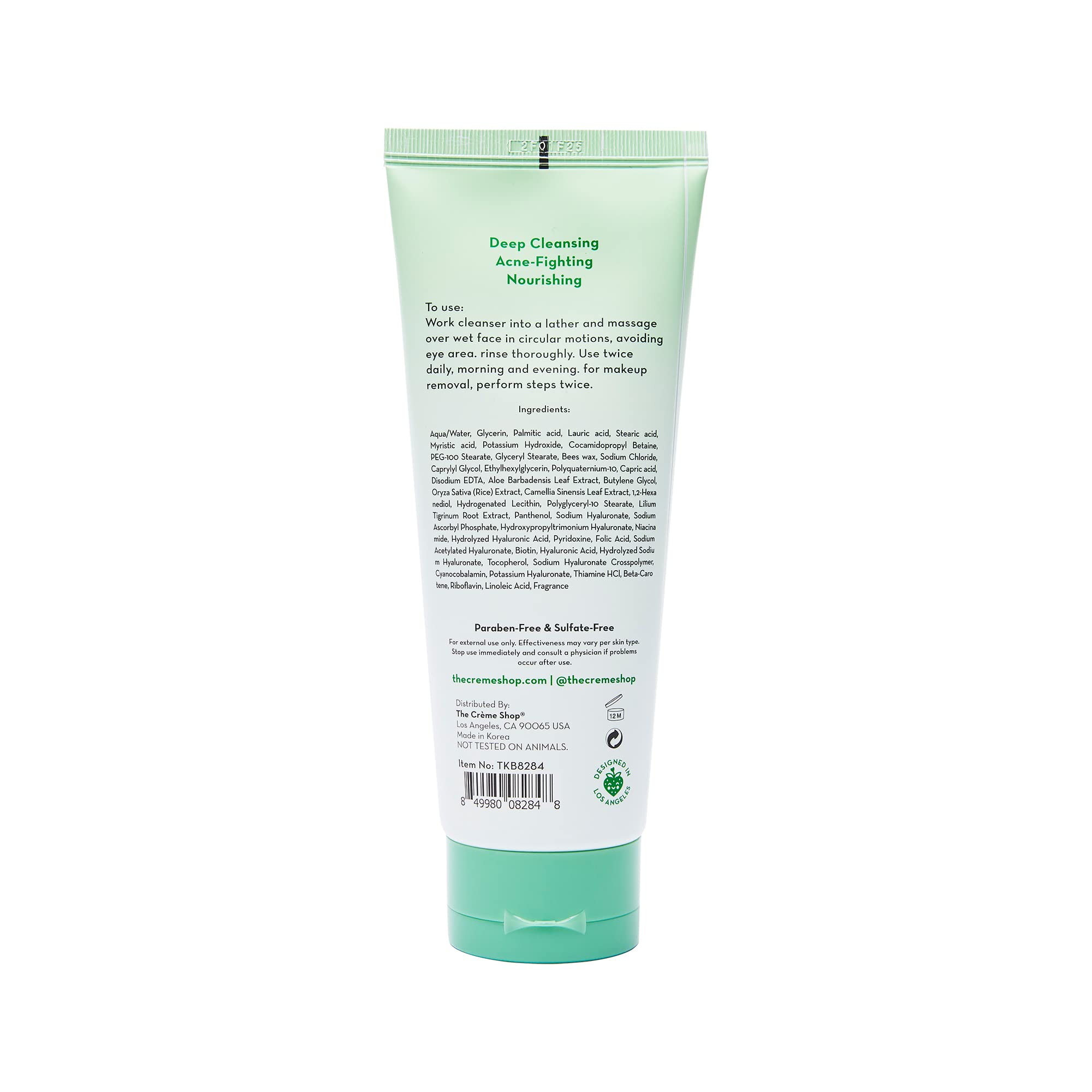 The Crme Shop Korean Skincare Double Cleanse 2-In-1 Green Tea Face Wash, Brightening Treatment, Acne Treatment, Calms Redness, C