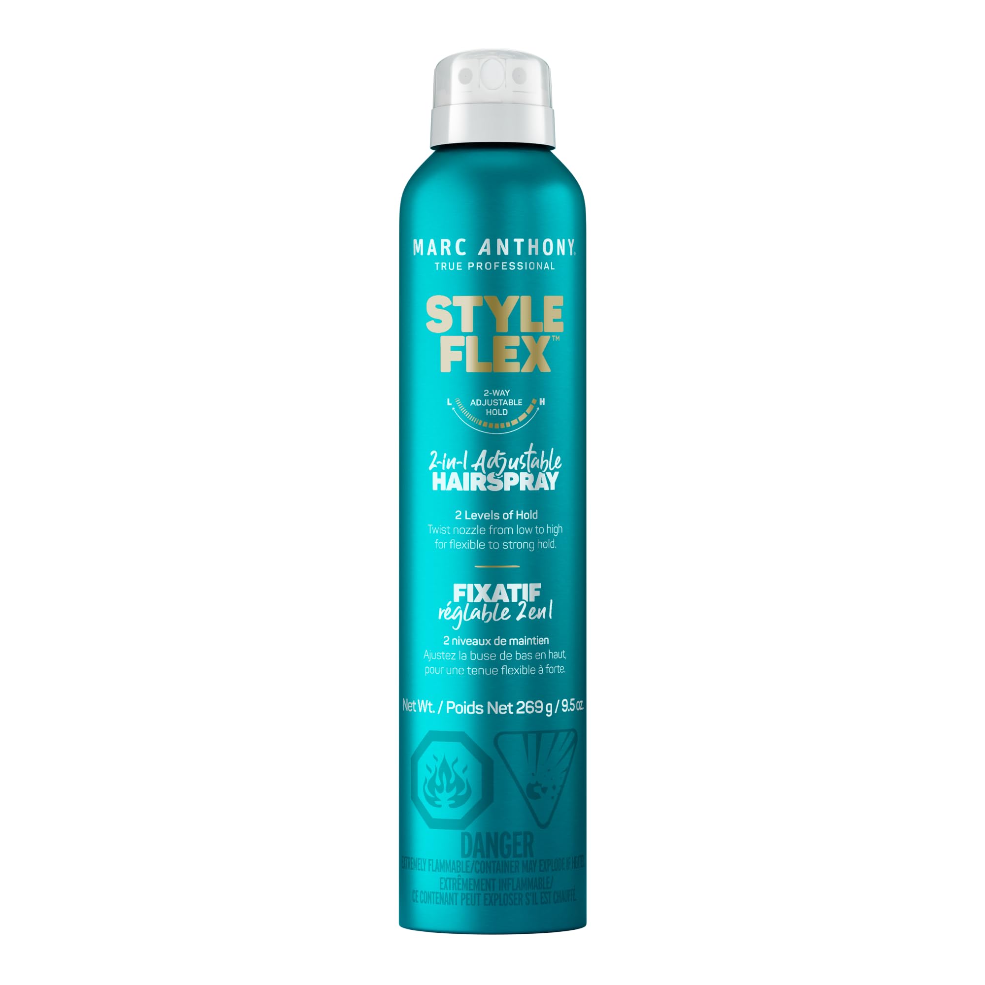 Marc Anthony Flexible to Extra Strong Hold Hair Spray, Style Flex 2in1 Adjustable Hairspray for Women & Men  Finishing & Styl