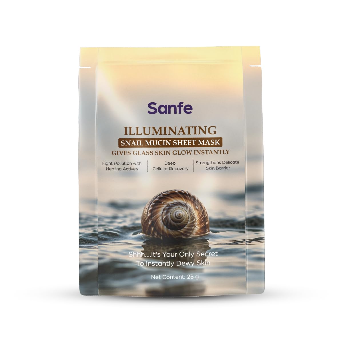 Sanfe Illuminating Korean Snail Mucin Sheet Mask For Glass Skin Glow  Deep Hydration, Barrier Strengthener, And Repair For Tire