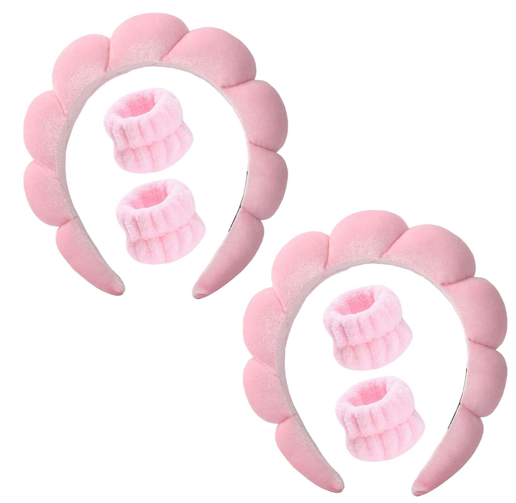 Makeup Headband Wristband Set For Women & Girls | Hair Band For Facial Time | Head Bands Skincare Hairband For Spa | 6 Pieces Se