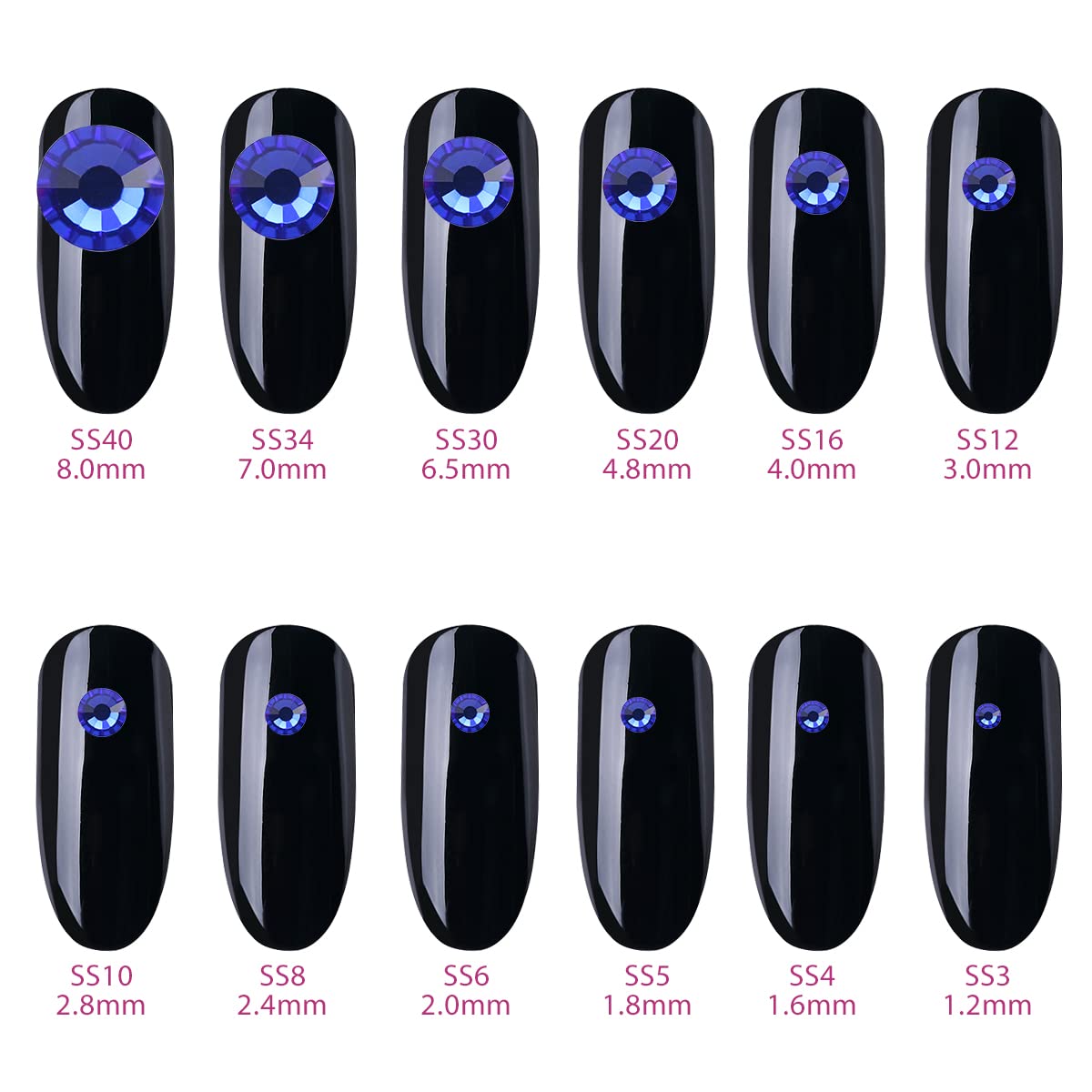 Novani Royal Blue Rhinestones 1440Pcs Ss20 Glass Rhinestones Crystal Flatback Gemstones For Crafts Nails Makeup Bags And Shoes D