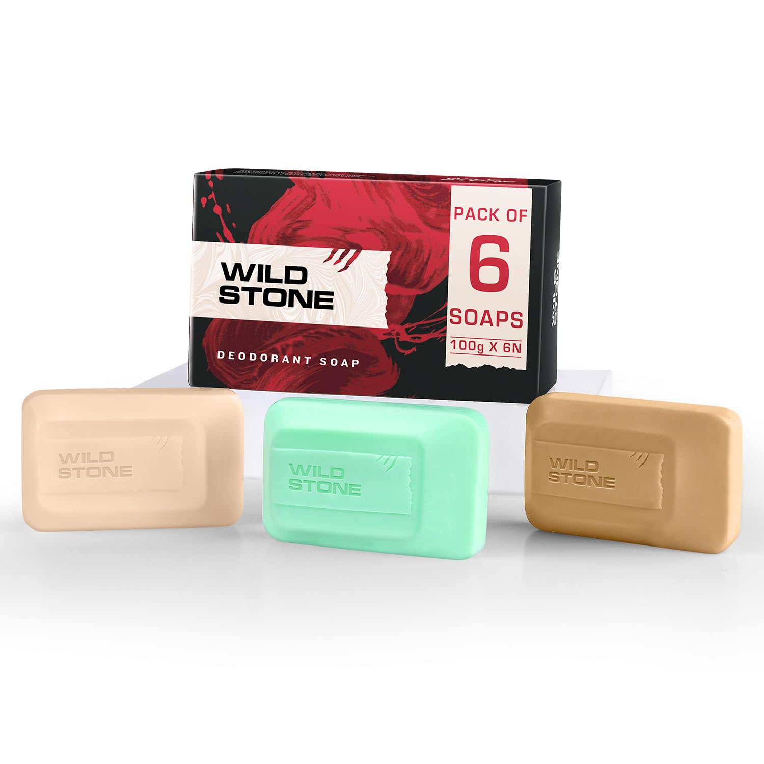Wild Stone Ultra Sensual, Forest Spice And Musk Soaps For Bath, (Pack Of 6, 100Gm Each) | Grade 1 Soaps | Refreshing Bath Soap F