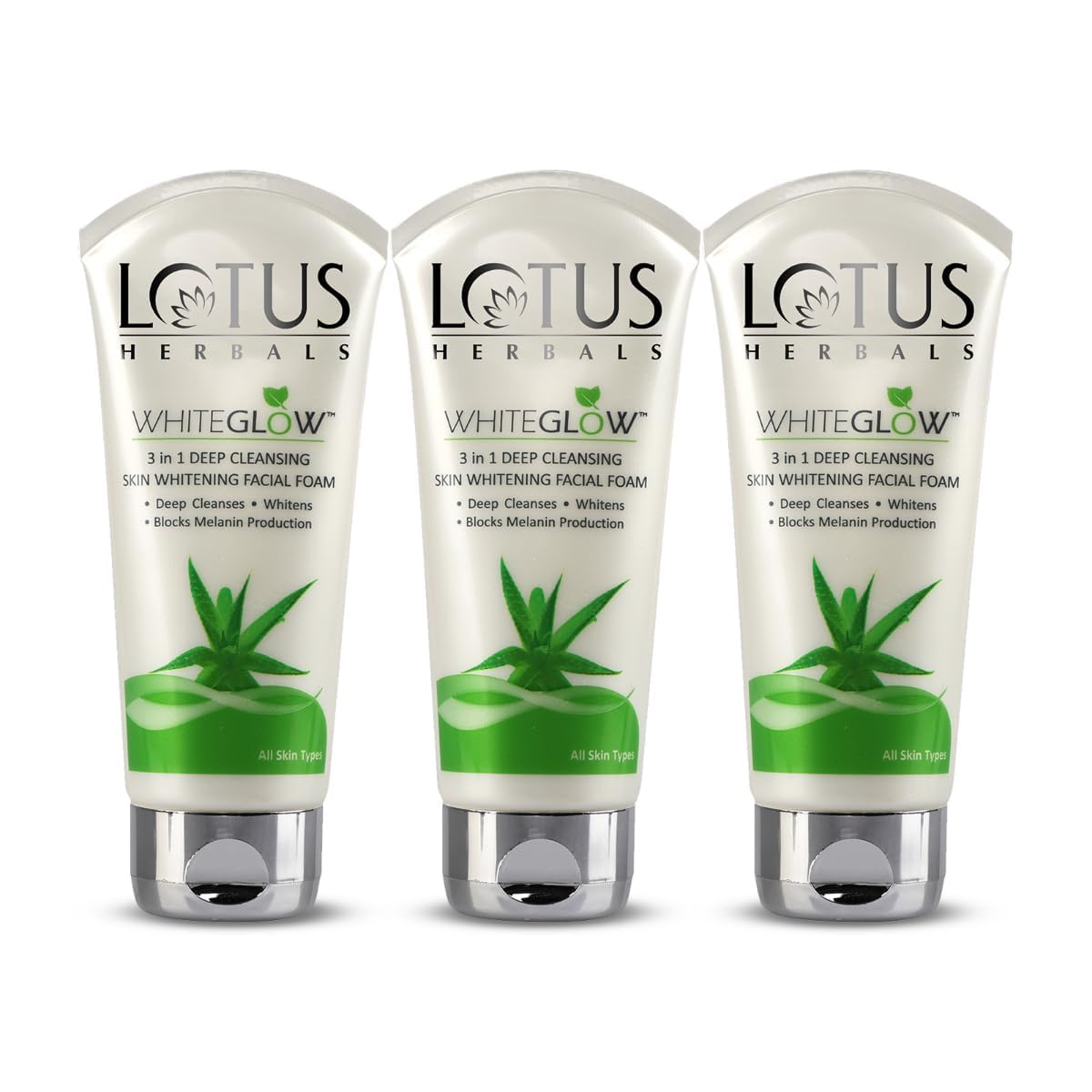 Lotus Herbals 3 In 1 Deep Cleansing Facial Foam | Face Wash For Women & Men | Blocks Melanin Production | Acne-Control & Oil-Con