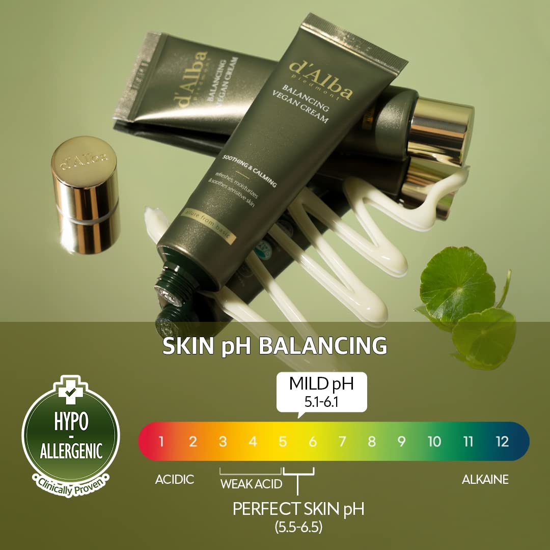 Dalba Italian White Truffle Mild Skin Balancing Vegan Cream, Hydrating And Gentle Moisturizer, Mild Ph Balancing Cream With Whit