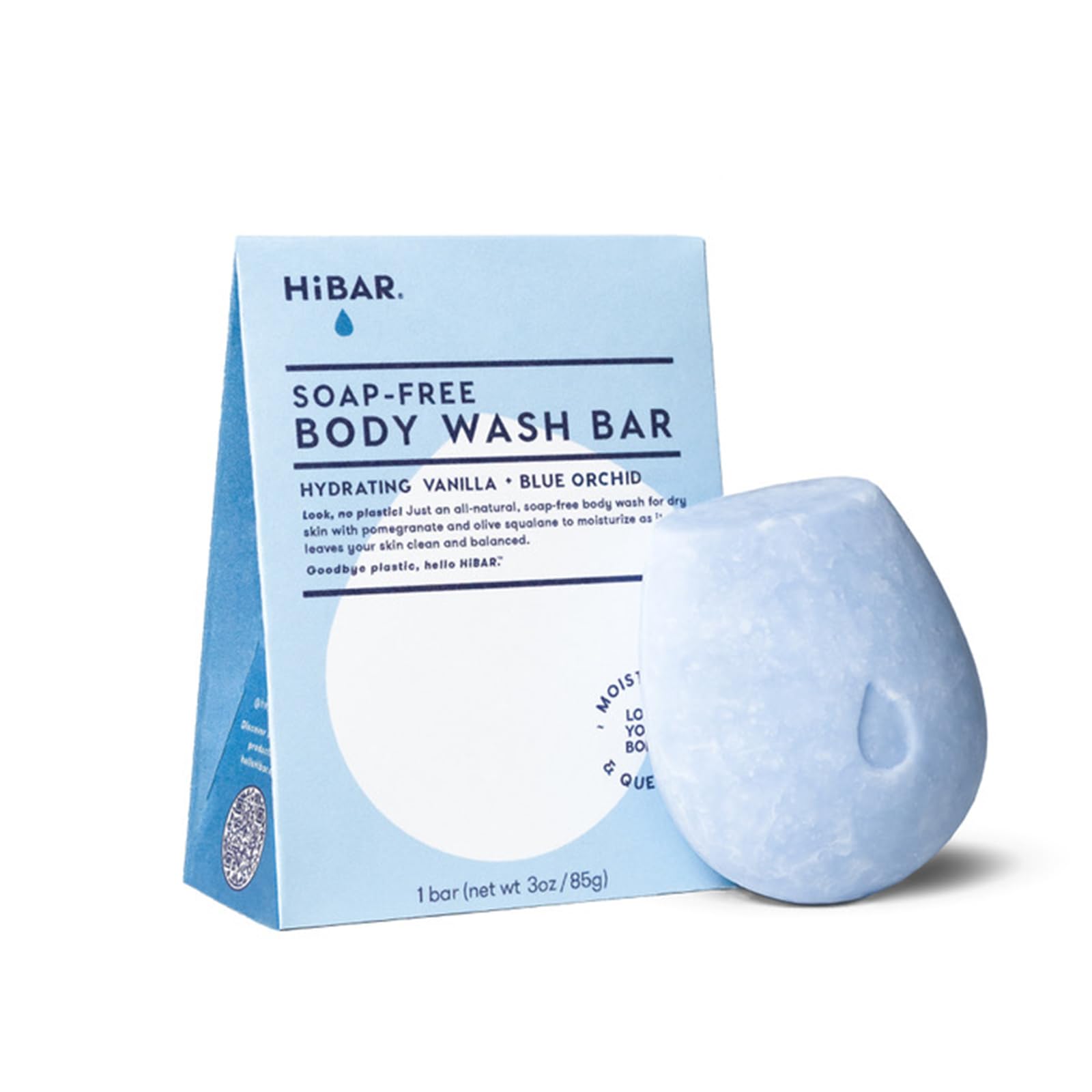 HIBAR - Hydrate Solid Body Wash Bar - Moisturize & Quench - Snow mushroom and hyaluronic acid - Daily Use & Sensitive Skin - Pla