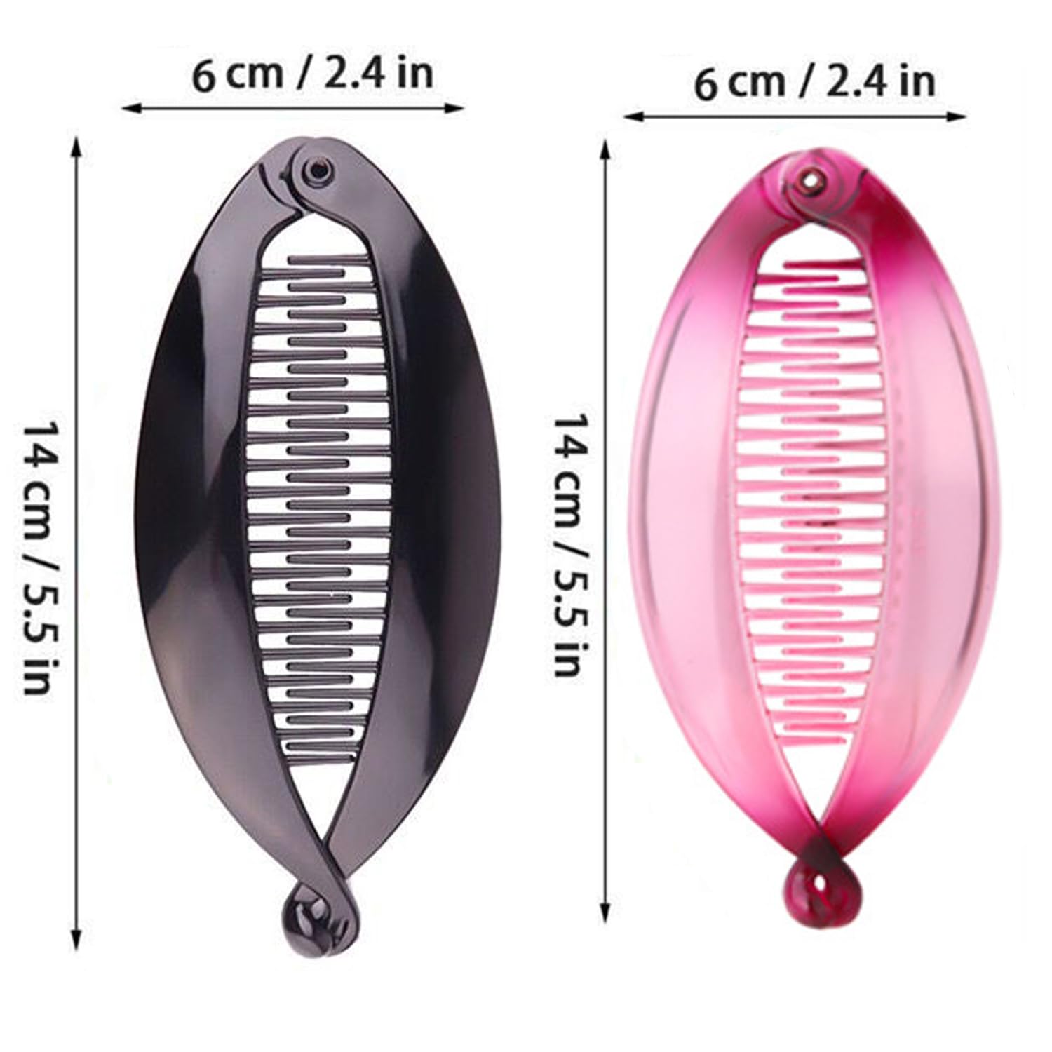 Fishtail Hair Clips and Clincher Tools for Thin Hair - Double Banana Combs for Women and Girls