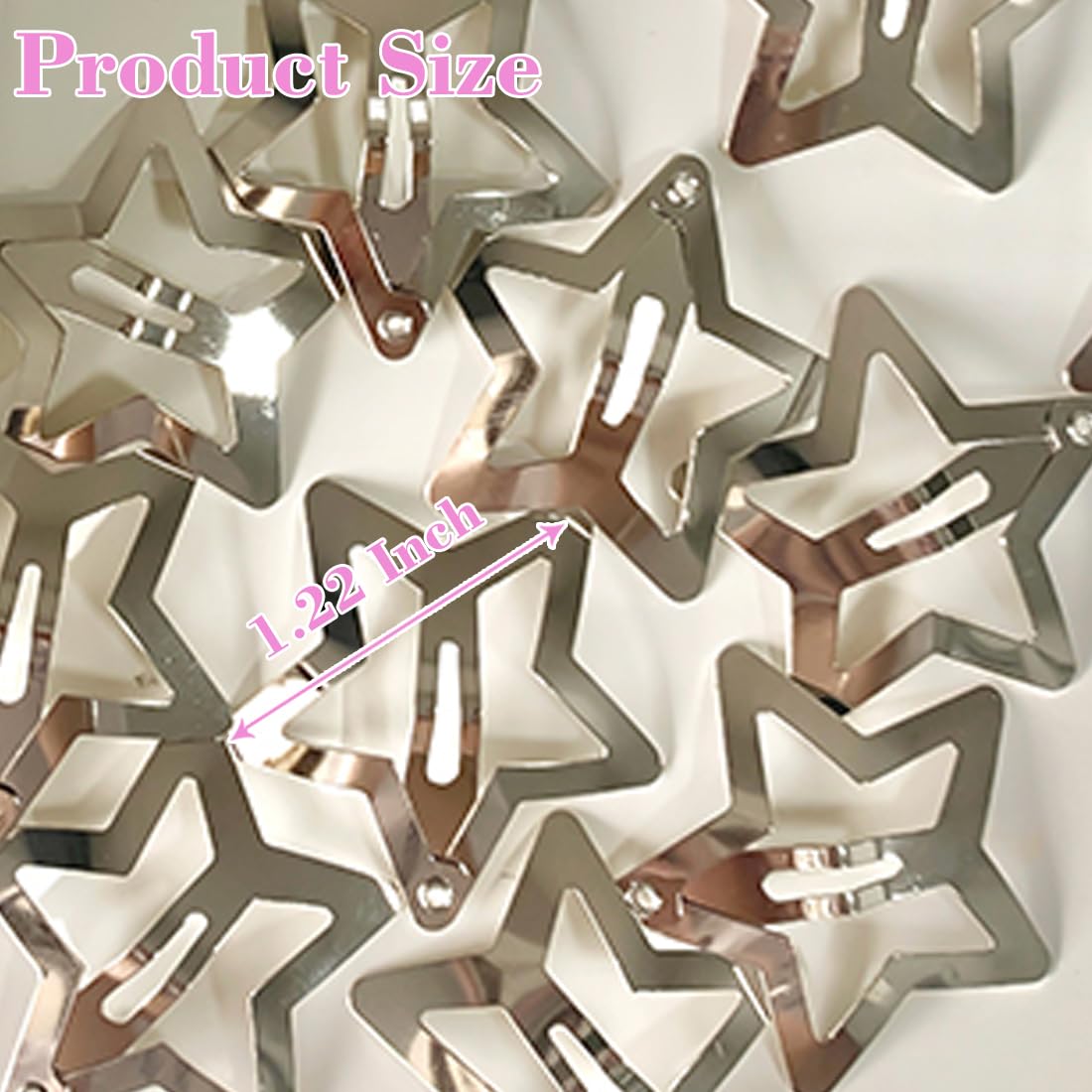 20 PCS 1.22'' Star Hair Clips Snap Star Hair Accessories Non Slip Star Clips for Girls Women Y2K Accessories Silver Metal Hair C
