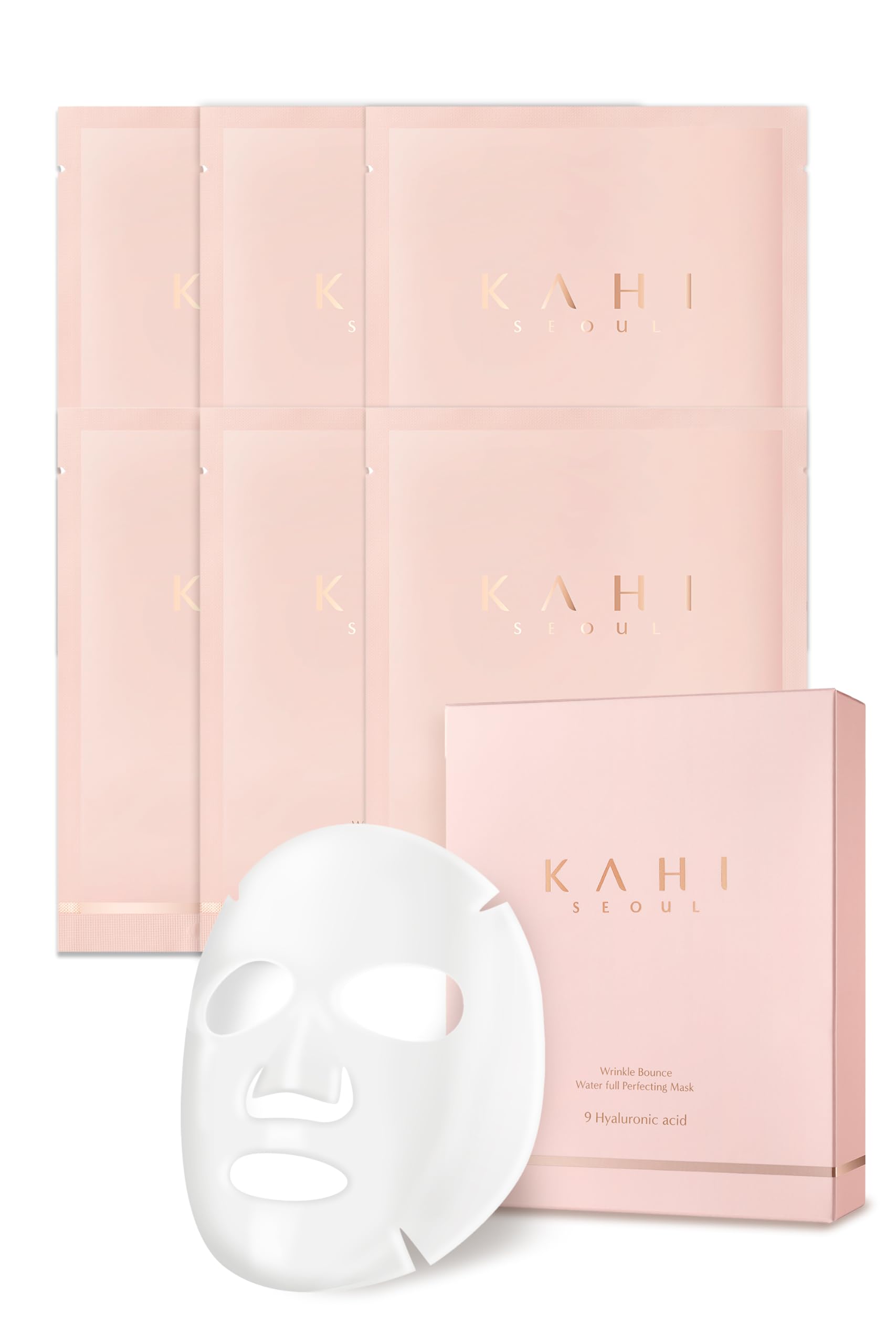Kahi Wrinkle Bounce Water Full Perfecting Hydrating Face Mask Skin Care | Hyaluronic Acid Face Mask Korean Sheet Mask | Brighten