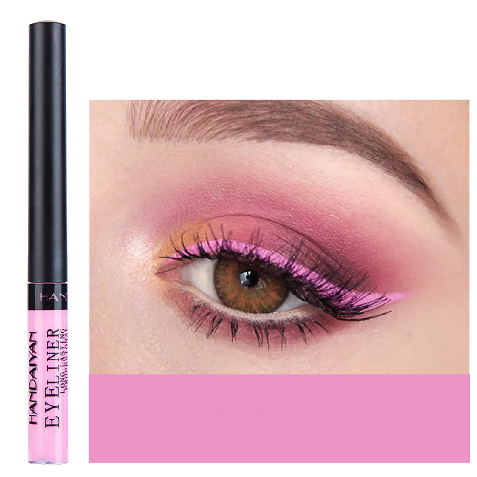 Dekrion Liquid Eyeliner, Matte Colored Eyeliners,Pink Eyeliner, White Black Red Brown Green Purple Waterproof High-Pigmented Col