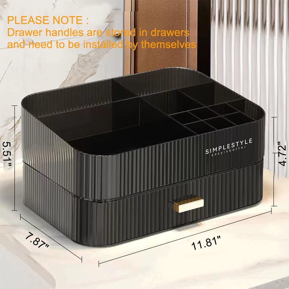 Miuopur Makeup Organizer With Stackable Drawers, Bathroom Vanity Organizers And Storage, Ideal For Desk And Dresser Countertops,