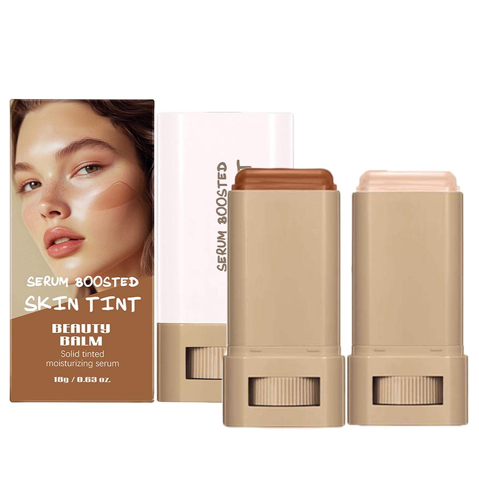 Beauty Balm Skin Tint Stick | Hydrating SerumBoosted Foundation, Buildable Lightweight Coverage & Radiant Dewy Finish, Creamy C