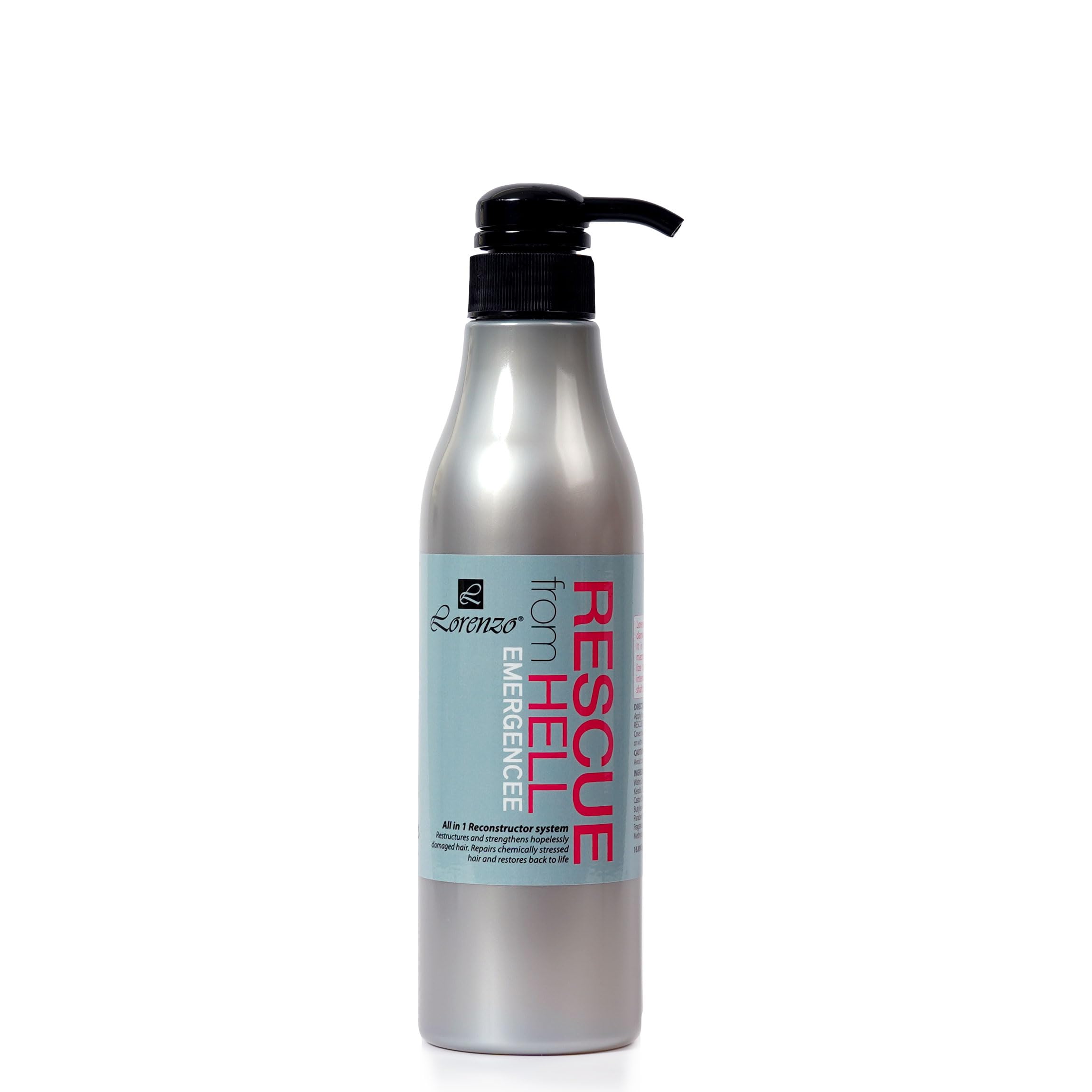 L Lorenzo Emergencee Rescue from Hell 16.89fl.oz/500ml | All in 1 Reconstructor System | Repair hopelessly damaged, fine or limp