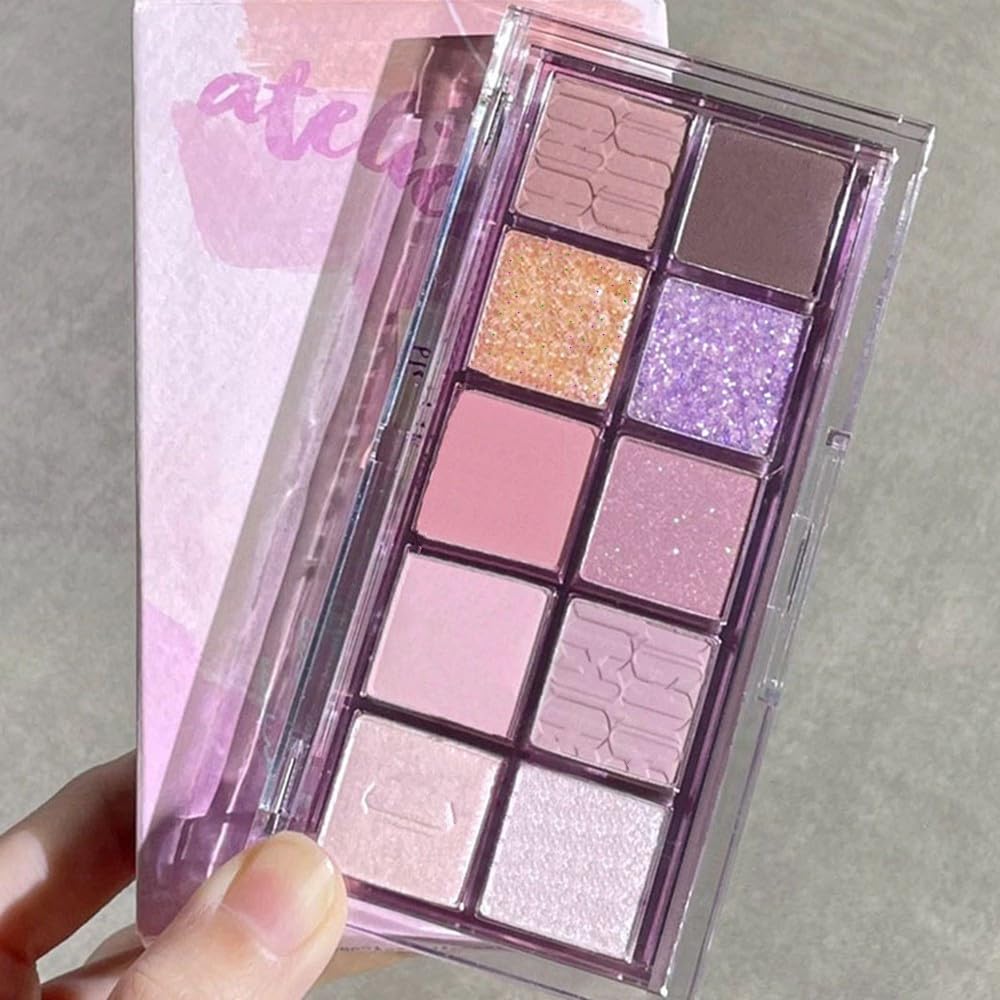 Go Ho 10 Colors Eyeshadow Palette,Matte&Glitter Eyeshadow Makeup,High Pigmented Shades,Naturing-Looking, High Pigment Waterproof