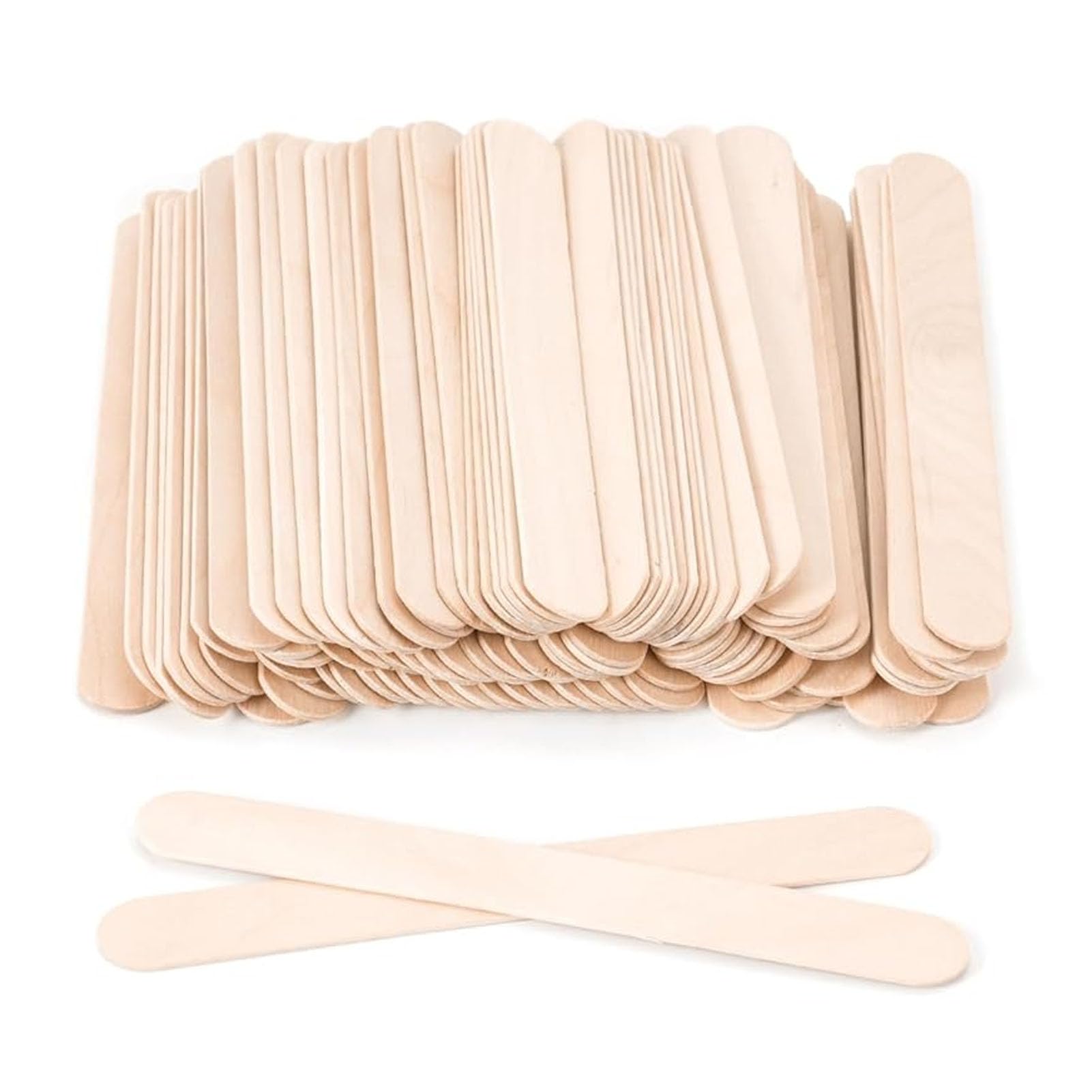 YUYTE 100 Pcs Wooden Wax Sticks Wax Spatulas Wax Applicators Smooth Safe Disposable for Hair Removal with No Splinter Rims Ideal