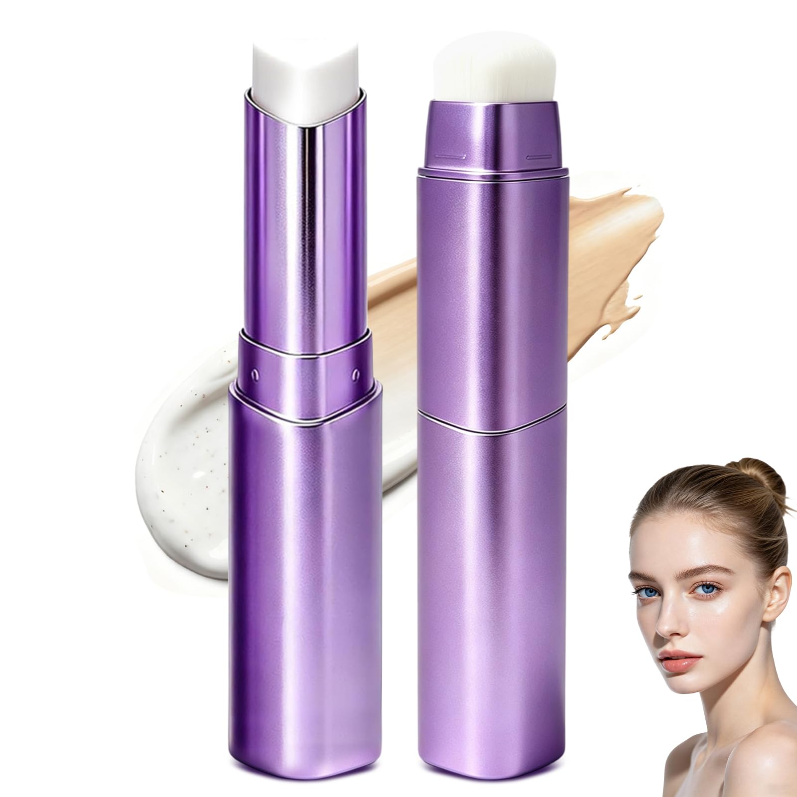 Facelove Color Changing Foundation Stick, 2in1 Foundation Stick with Builtin Blending Brush