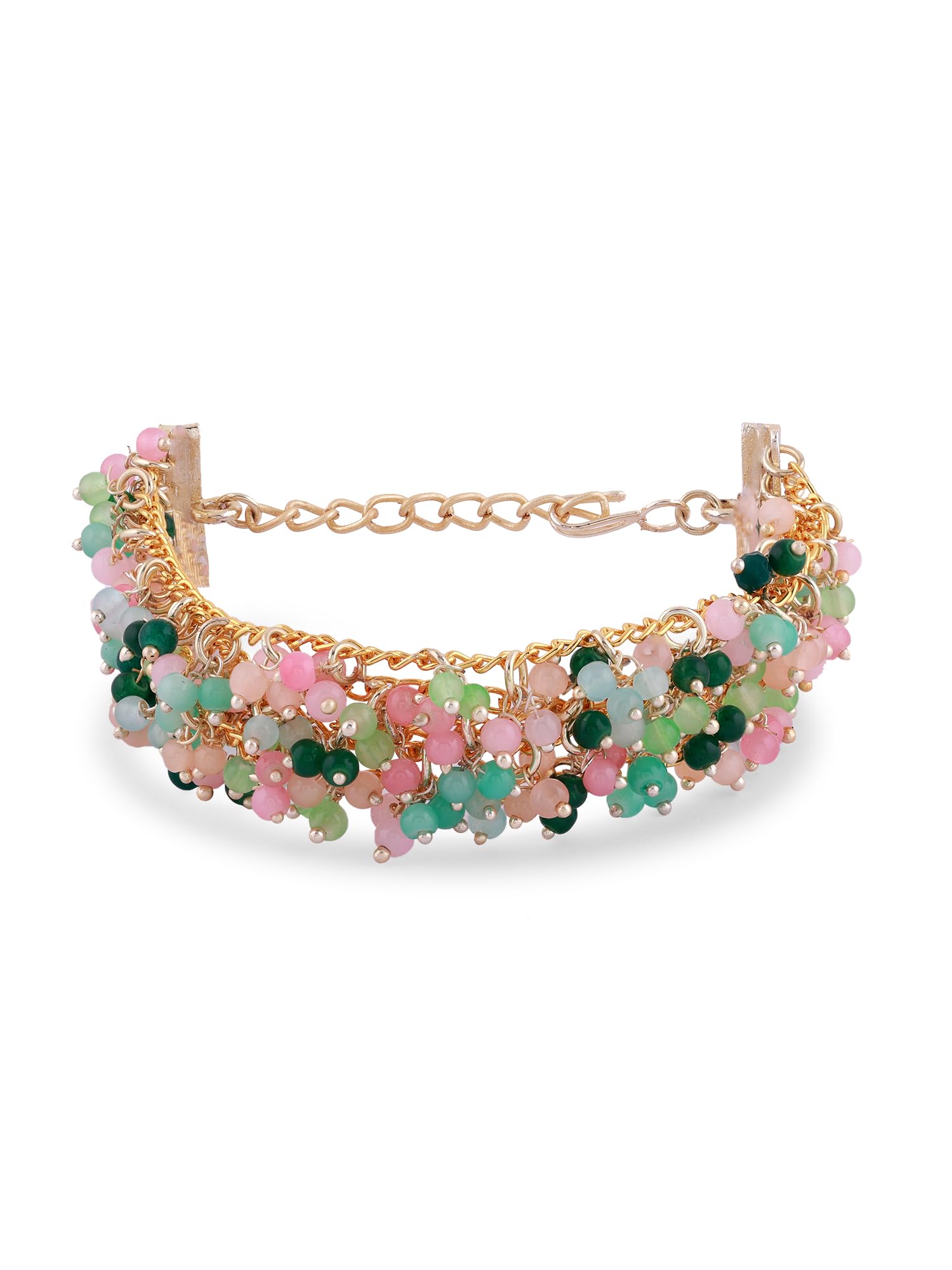 ZAVERI PEARLS Multi Colour Multistrand Beaded Cluster Ethnic Bracelet For WomenZPFK16493