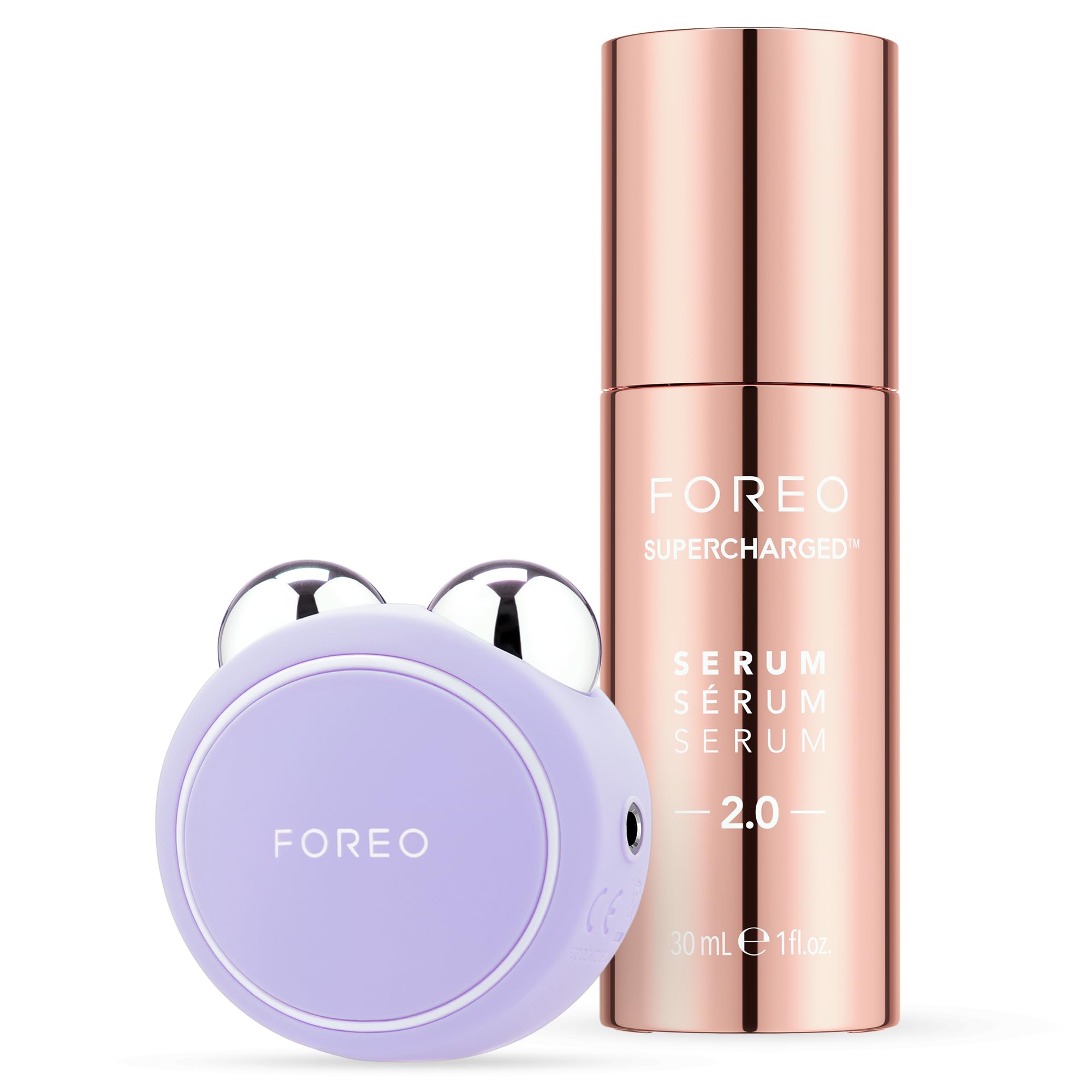 FOREO Firm & Fabulous BEAR mini Lavender + Serum Serum Serum 30ml Anti aging Starter Kit| Microcurrent Facial Device | Instant F