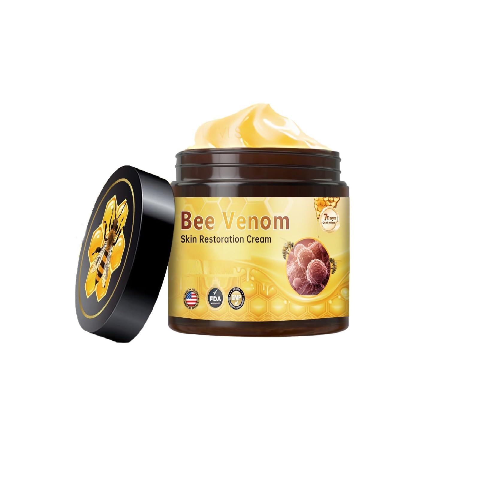 Bee Venom Skin Treatment Cream,AntiAging Wrinkle Removal and Firming Face Skin Bee Venom Comprehensive Restoration Cream. (1 Pc