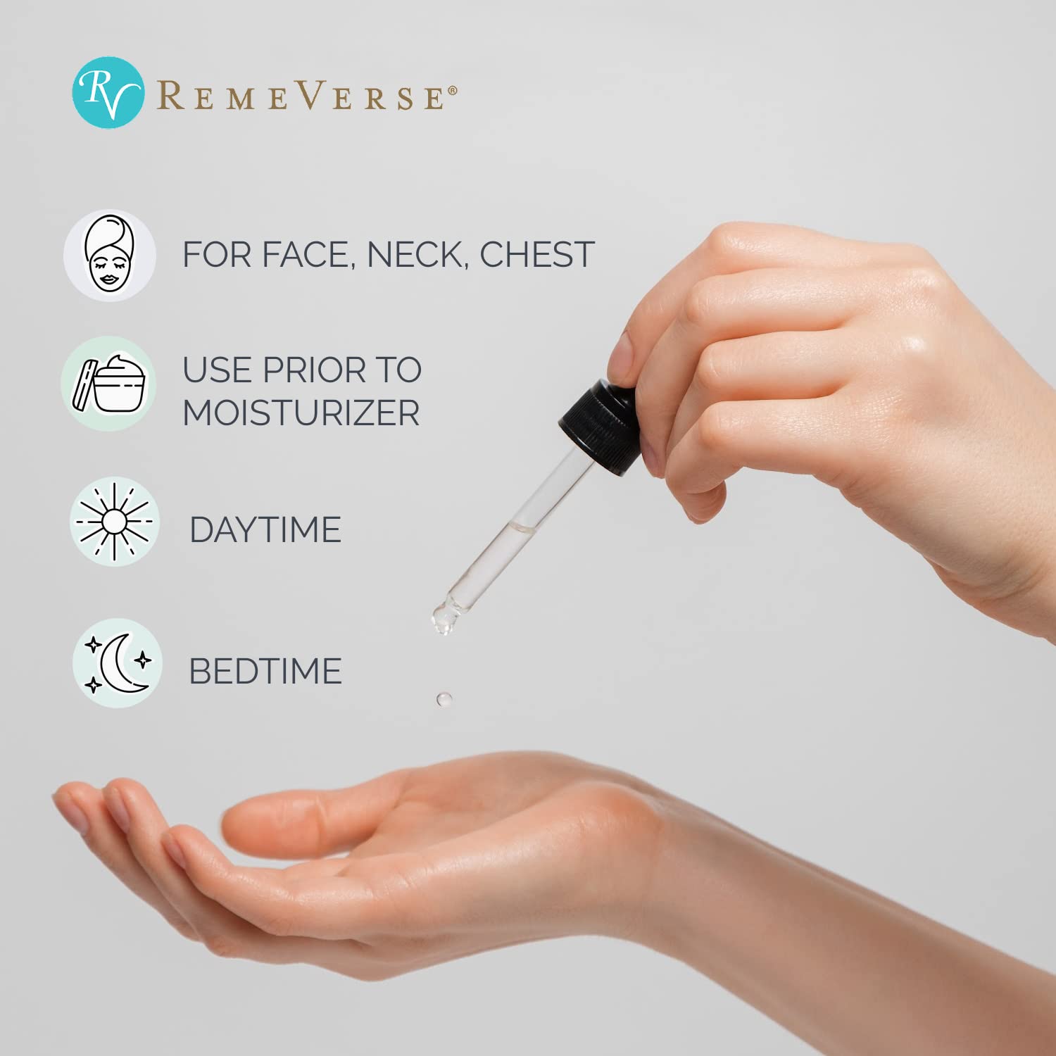 RemeVerse Hyaluronic Acid+ Serum 1 oz, 100% Pure Medical Grade Clinical Strength Hyaluronic Acid with Vitamin C and Green Tea Ex