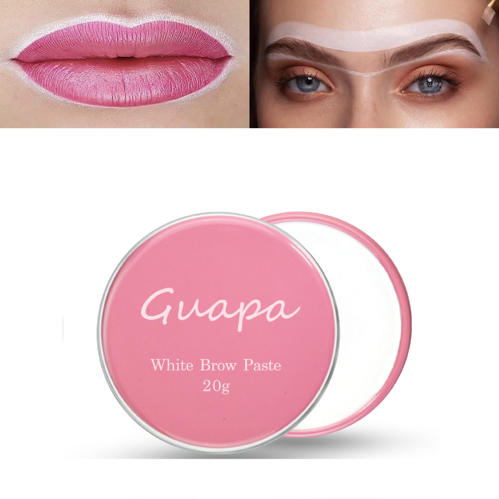 20 g / 0.7 oz White Brow Contour Paste Eyebrow Mapping Paste Eyebrow Tinting Tool for Micropigmentation (1 box Pink Box)