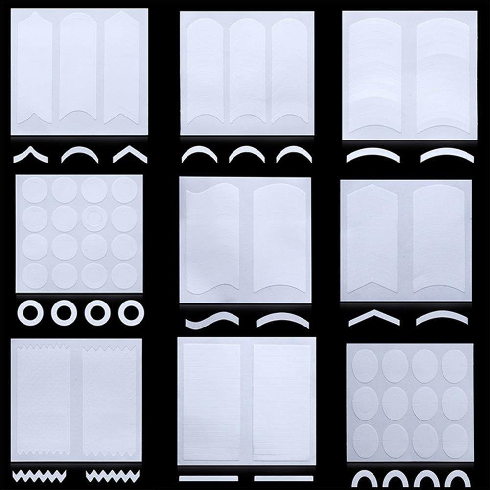 Wokoto 24 Sheets French Nail Stickers For Women Heart Shape Star Wave Smile Shapes Image French Tip Guides Stickers With 1 Pcs A