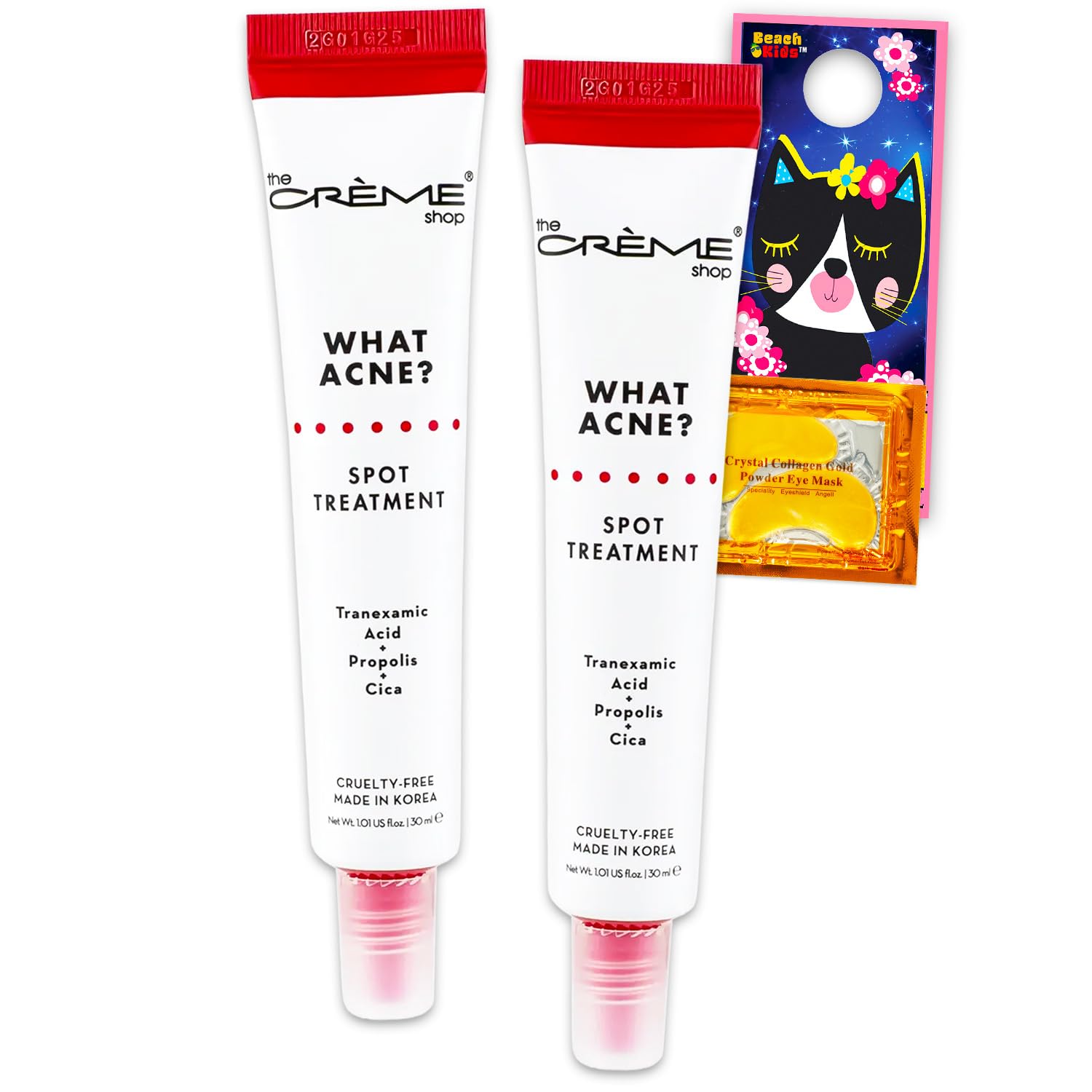 The Crme Shop Acne Spot Treatment  2 Pc Bundle with 1.01 Oz Blemish Spot Care with Tranexamic Acid, Propolis, & Cica Made in Ko