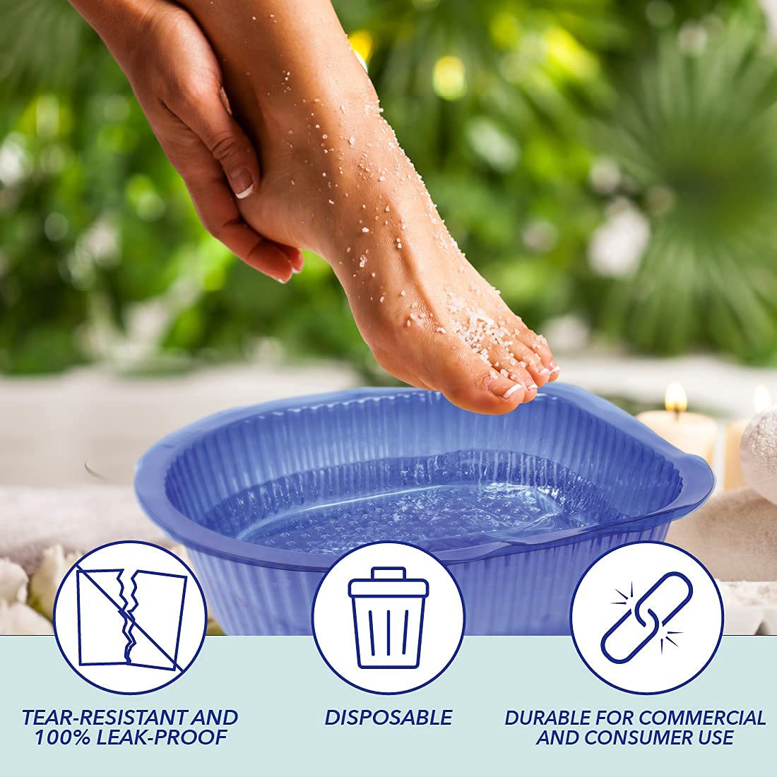 Forpro Universal Pedi Bath Liners - 50% Thicker - Fit Footsie Bath Plus Foot Bath, Disposable Pedicure Foot Tub Liners For Foot