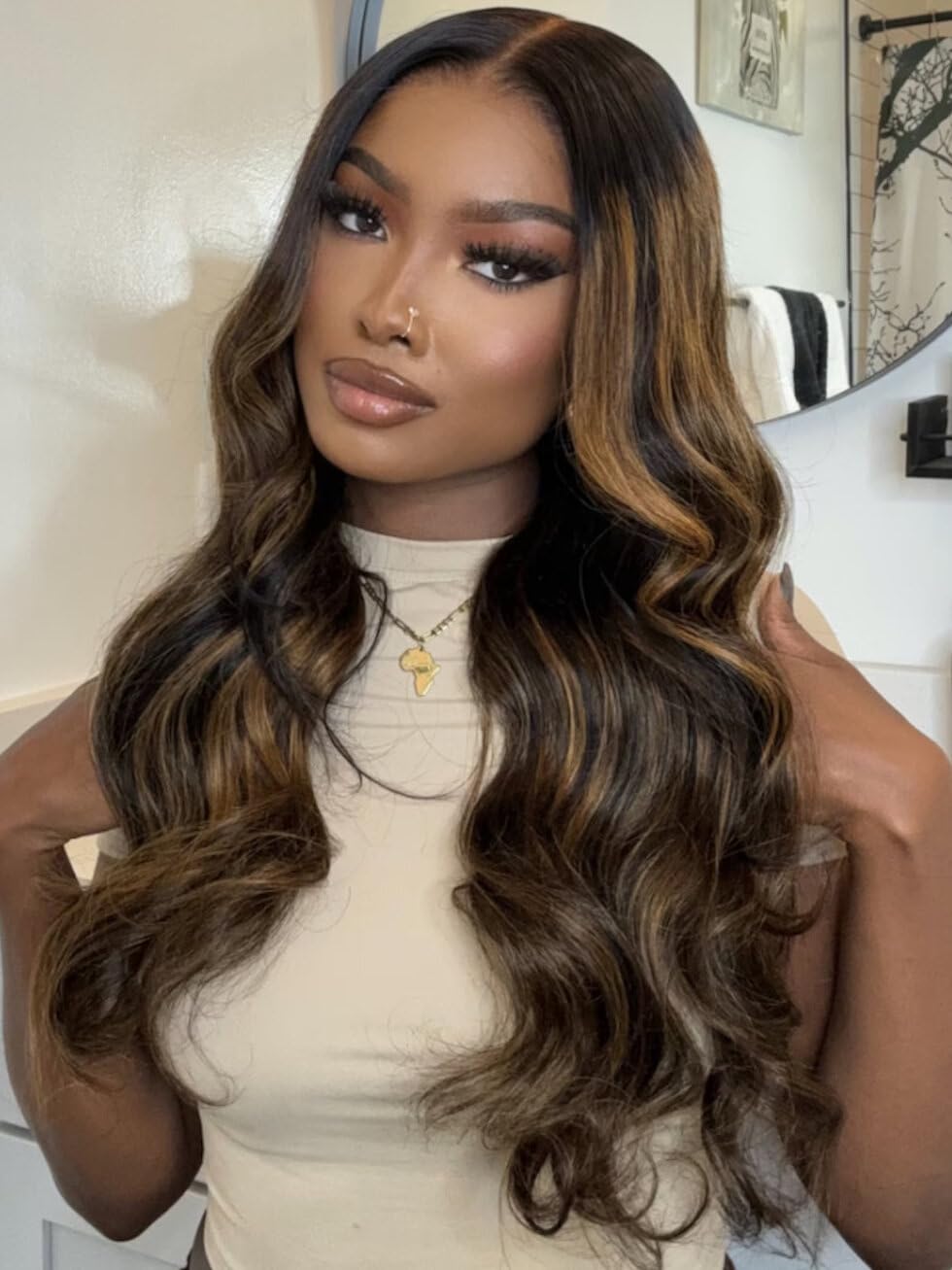 UNICE Pre Everything Glueless Frontal Wig Balayage Highlight Body Wave 13X4 HD Pre Cut Lace Front Wigs Human Hair Pre Bleached K