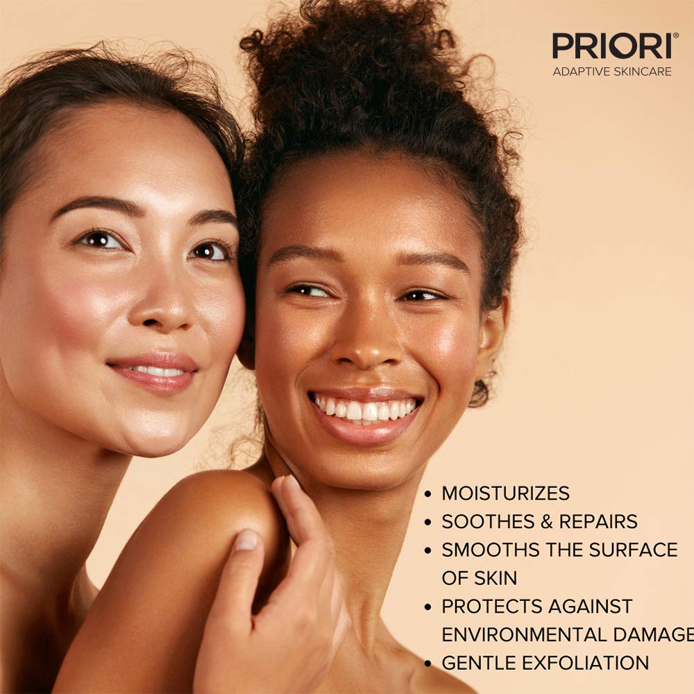 PRIORI Skincare Gentle Face Cleanser with Lactic Acid, Vitamins A, C, E Intense Hydration Light Exfoliation Women and Men All Sk
