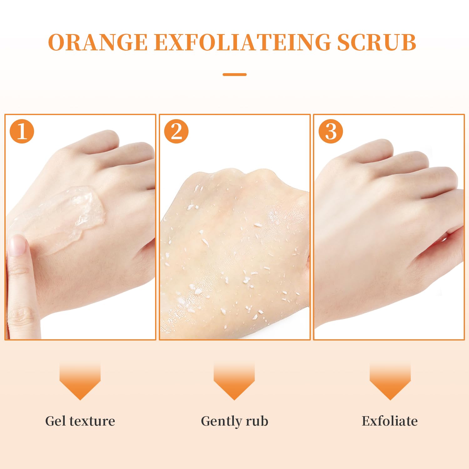 Orange Exfoliating Gel Scrub Face Body Skin,Natural Orange Peeling Gel Face Scrub,Deep Cleansing Moisturizing Facial Exfoliator