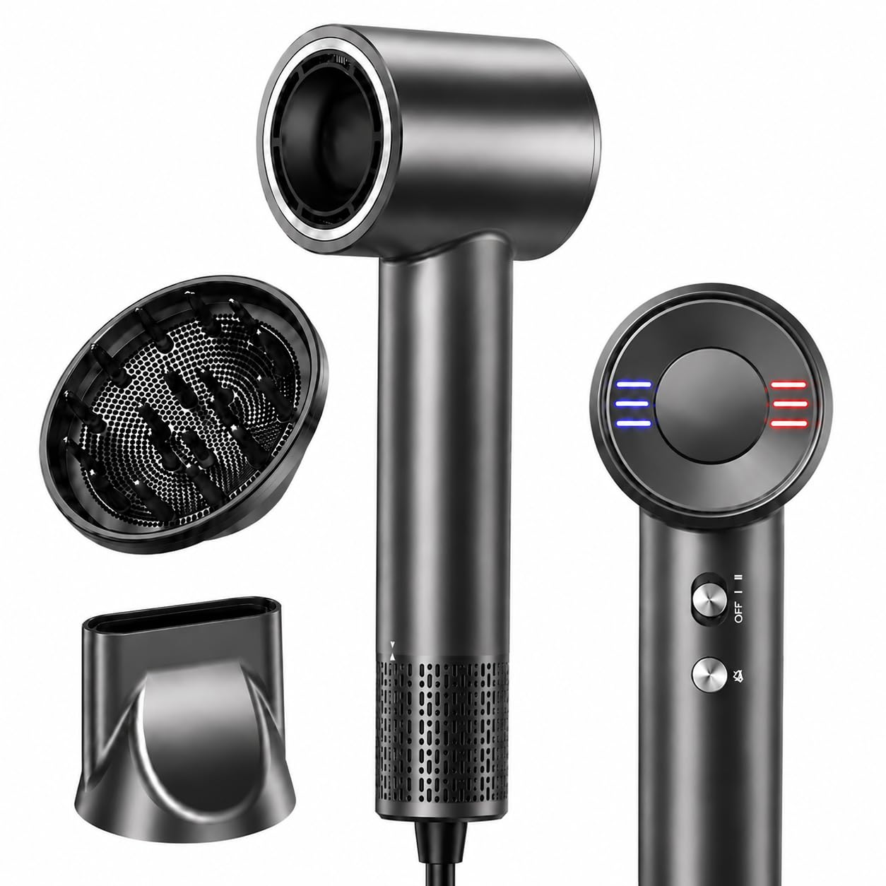 Dual Voltage Hair Dryer for Travel, 170,000 RPM HighSpeed Blow Dryer