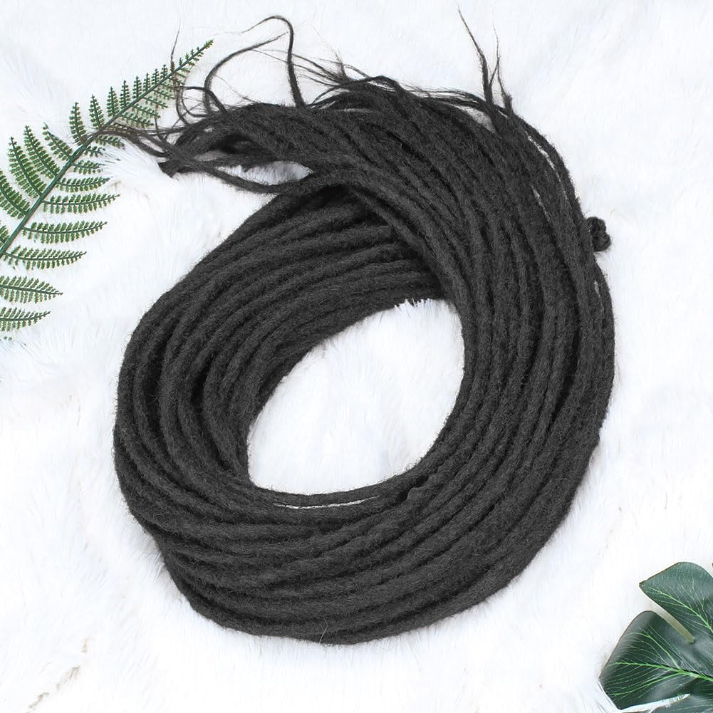 Kraler 36 Inch Black Dreadlock Extensions, Long Synthetic Crochet Dreads Extensions Handmade Soft Single Ended Dreads Thin 0.6Cm