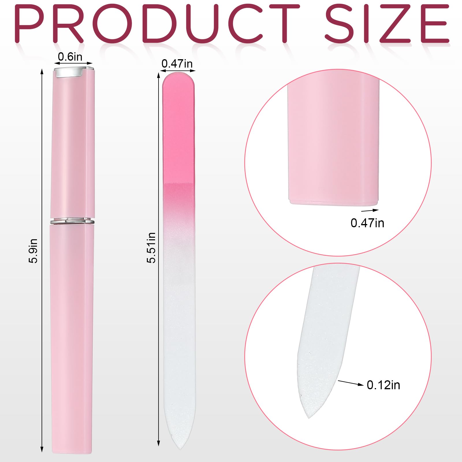 Lasnten 24 Pcs Crystal Glass Nail Files With Case Bulk Nails Manicure For Women Professional Glass Nail File Double Sided, 12 Co