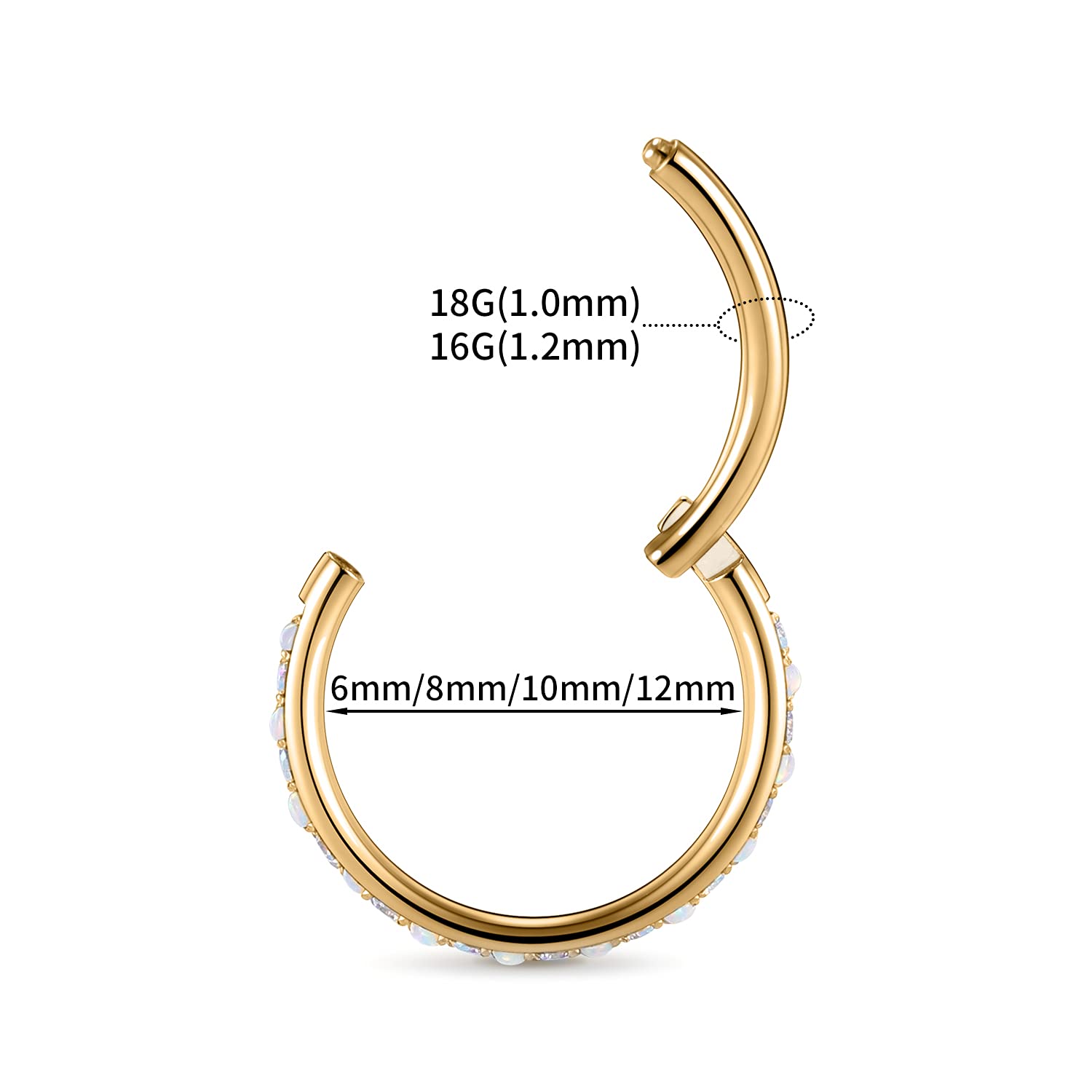FUNLMO 16g Nose Ring Hoop - Cartilage, Helix, Forward Helix, Tragus, Daith, Rook, Snug Earrings - 6mm Piercing Jewelry for Nose
