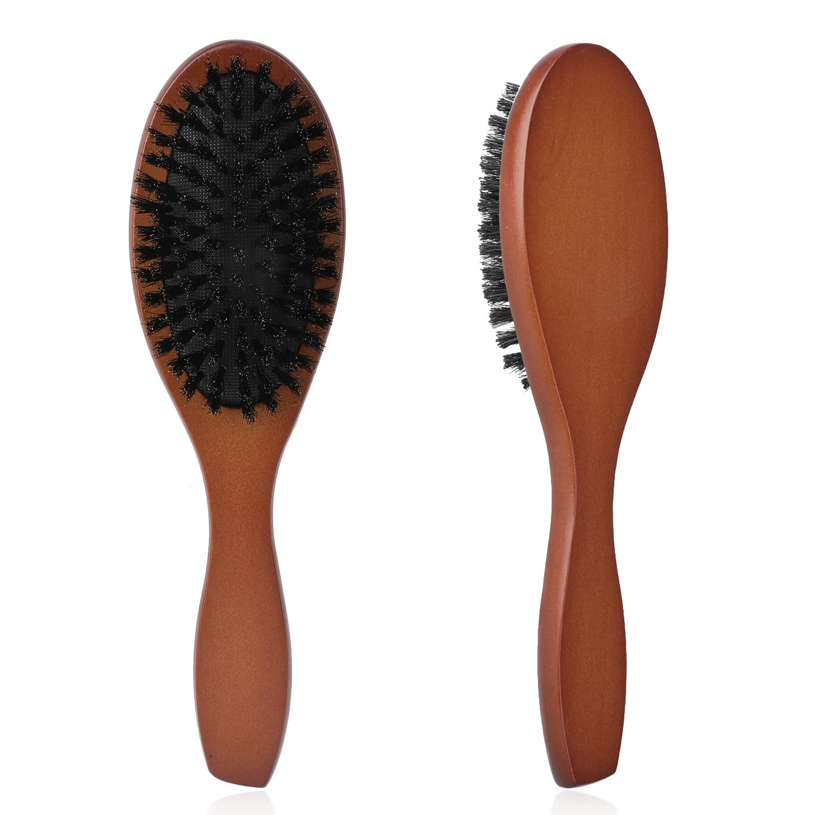 Boar Bristle Hair Brush for Women Men Kid Soft Natural Hair Brushes with Wooden Handle for Fine Short Thin All Hair Type Keep Ha