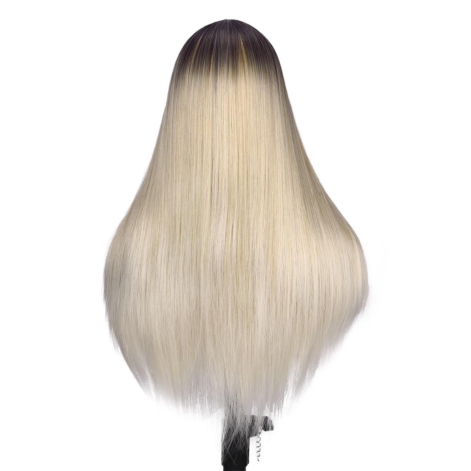 Wiger Long Ombre Blonde Straight Wig For Women 26 Inch Middle Part Honey Blonde Straight Hair Wig Natural Looking Synthetic Colo