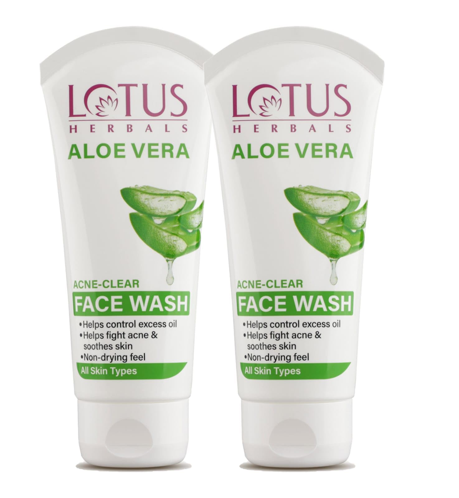 Lotus Herbals Aloe Vera Acne Clear Face Wash 100Ml (Pack Of 2)