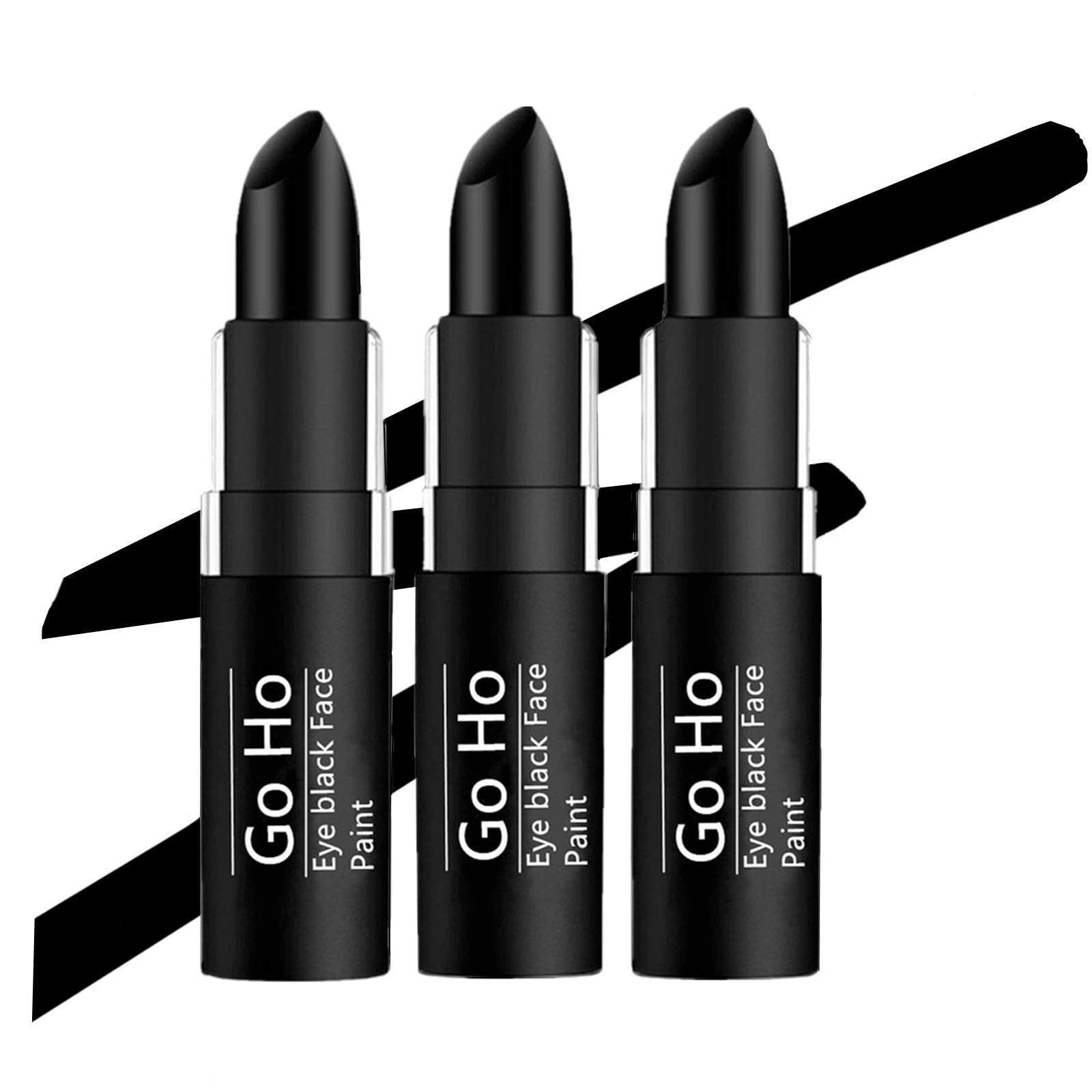 Go Ho 3Pcs Eye Black Face Paint Stick For Sports,Waterproof Eye Black,Baseball/Softball/Football Accessories Stick,Easy To Color