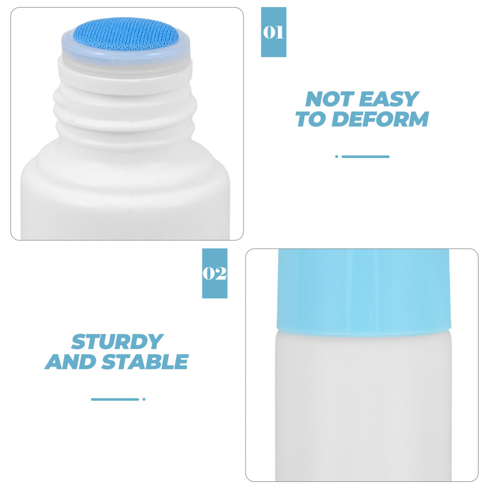 SOLUSTRE 6pcs Empty Sponge Head Applicator Bottle Plastic Liquid Bottles Refillable Sponge Head Applicator for Cosmetic Medicine