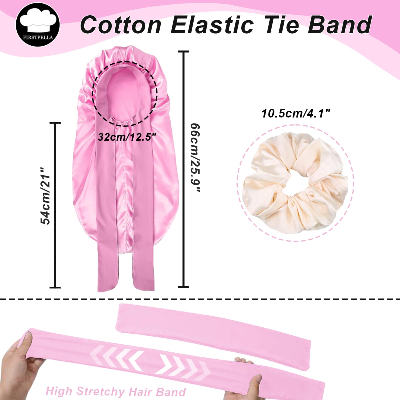 Silk Satin Hair Bonnet For Sleeping - Bonnets For Braids Black Women Curly Hair,Silk Hair Wrap For Sleeping,Tie Band Long Big Si