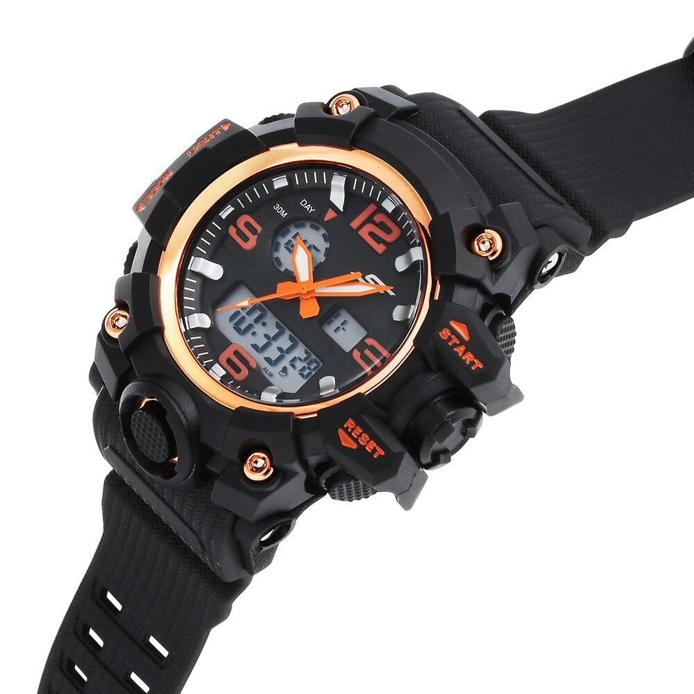 SF Sparq Ana Digi Black Dial Polyurethane Strap Watch for Men-77129PP04W, Black Colour, strap, Black Colour, strap