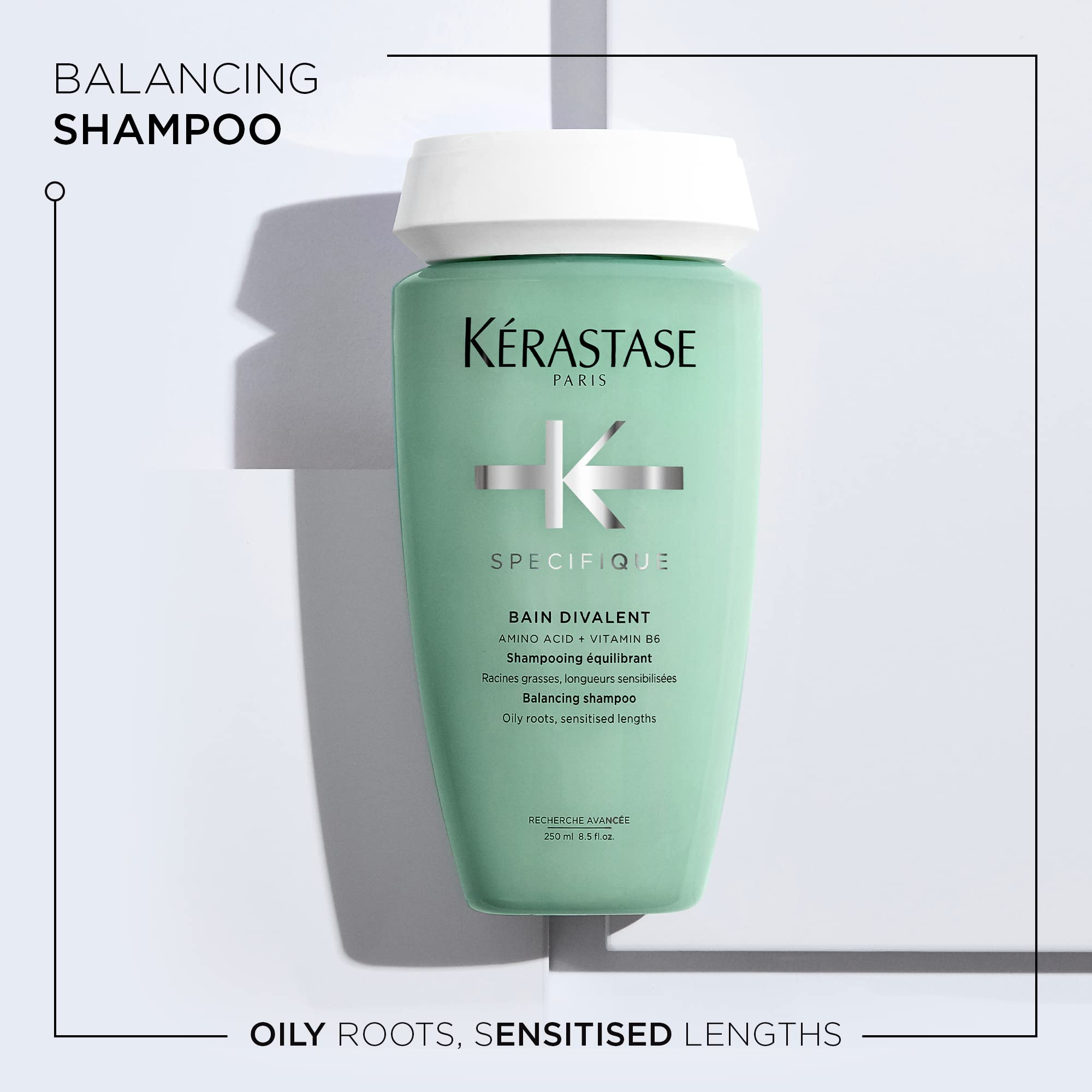 Kerastase Specifique Balancing Shampoo For Oily Scalp & Hair, Cleanses Oil From Roots And Hydrates Dry Hair Ends