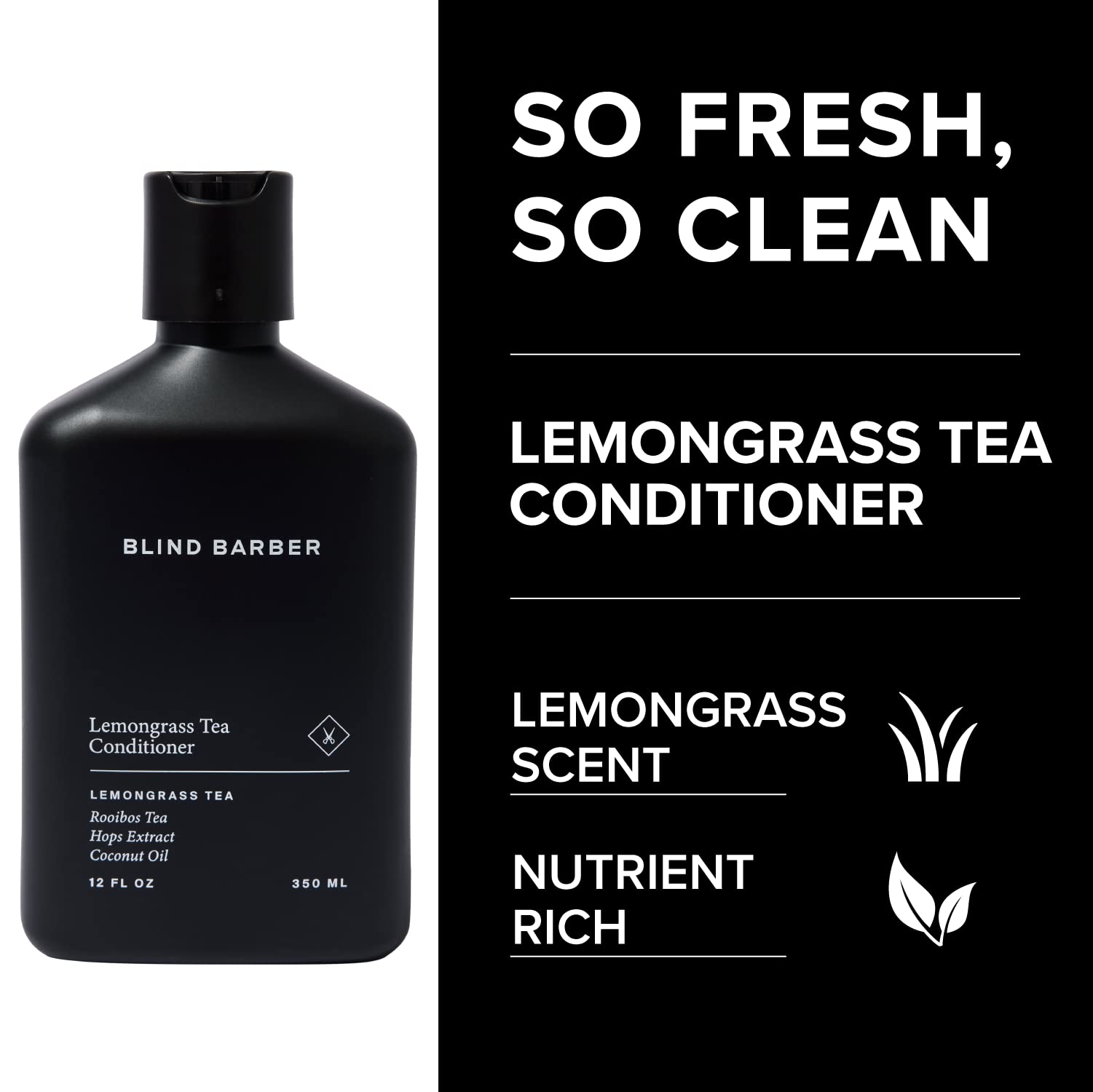 Blind Barber Lemongrass Tea Hair Conditioner for Men - Hydrating Conditioner with Coconut Oil, Hops + Rooibos Tea - Use for Weig